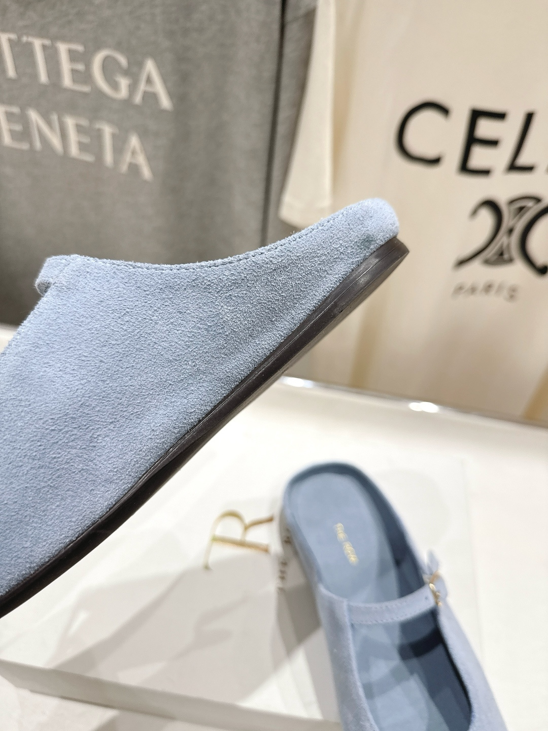 高版本出厂 the row 2026ss春夏走秀爆款小方头平底鞋玛丽珍休闲鞋半拖单鞋非常舒服的平底鞋，极