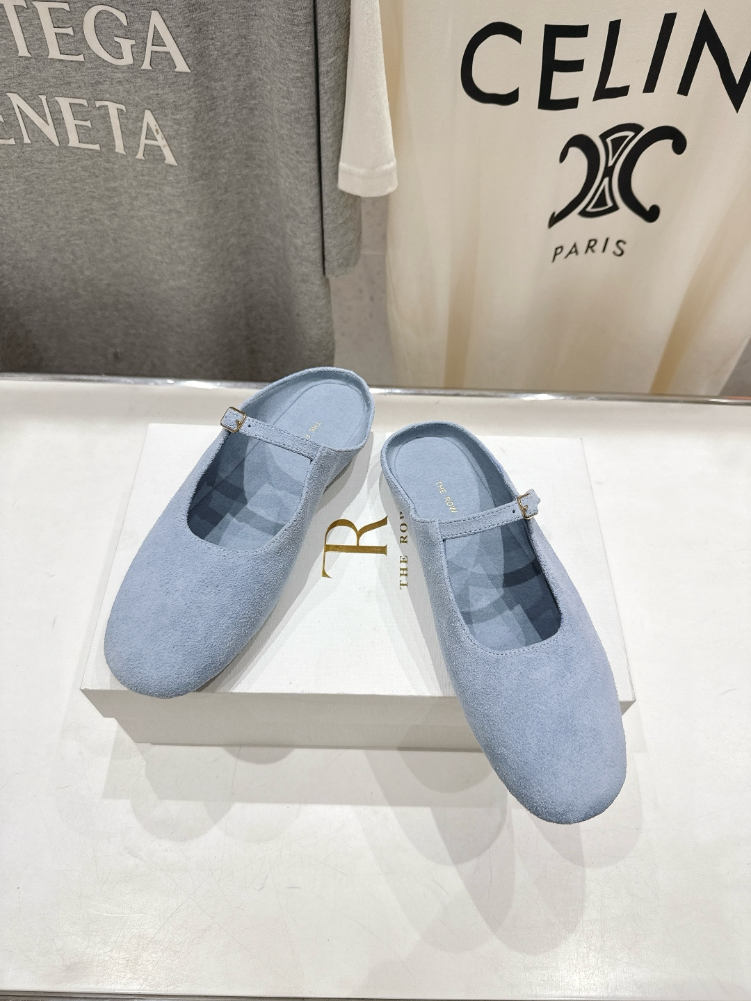 高版本出厂 the row 2026ss春夏走秀爆款小方头平底鞋玛丽珍休闲鞋半拖单鞋非常舒服的平底鞋，极