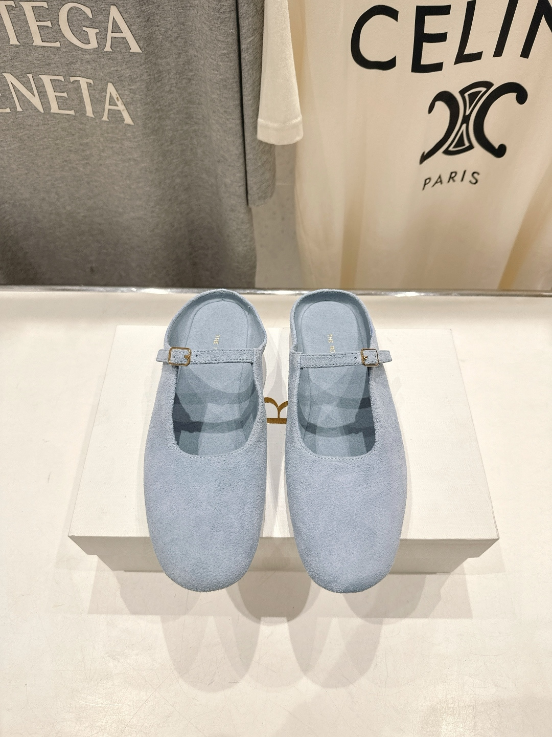 高版本出厂 the row 2026ss春夏走秀爆款小方头平底鞋玛丽珍休闲鞋半拖单鞋非常舒服的平底鞋，极