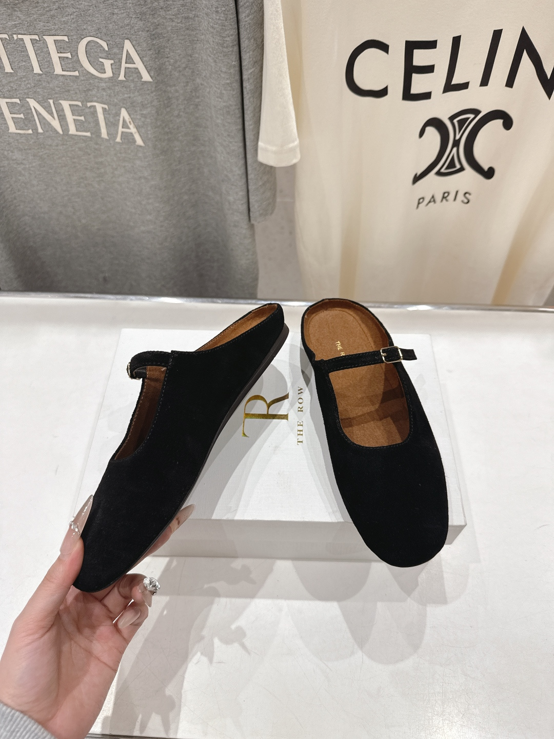 高版本出厂 the row 2026ss春夏走秀爆款小方头平底鞋玛丽珍休闲鞋半拖单鞋非常舒服的平底鞋，极