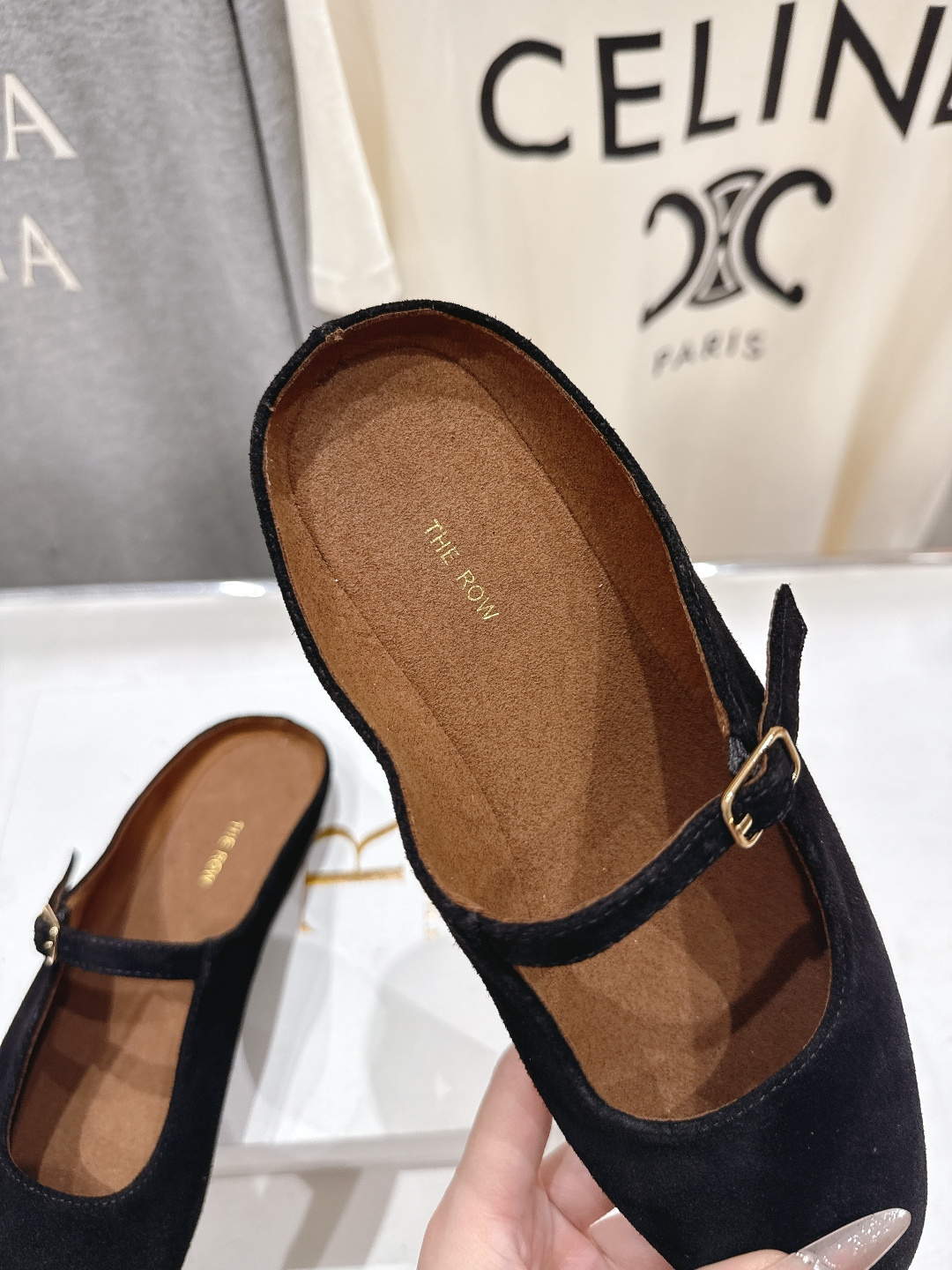 高版本出厂 the row 2026ss春夏走秀爆款小方头平底鞋玛丽珍休闲鞋半拖单鞋非常舒服的平底鞋，极