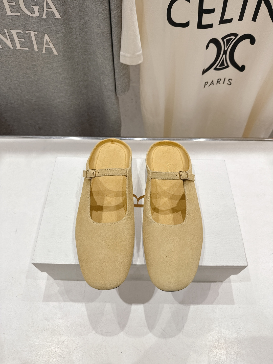 高版本出厂 the row 2026ss春夏走秀爆款小方头平底鞋玛丽珍休闲鞋半拖单鞋非常舒服的平底鞋，极