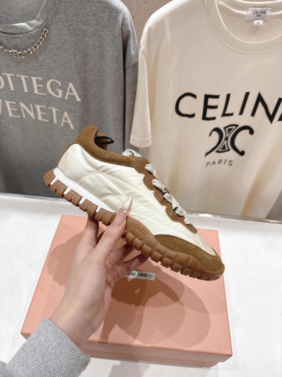 高版本出厂 MiuMiu/缪缪2026ss最新款厚底休闲运动鞋 阿甘鞋德训鞋休闲增高百搭潮鞋，新出的舒适