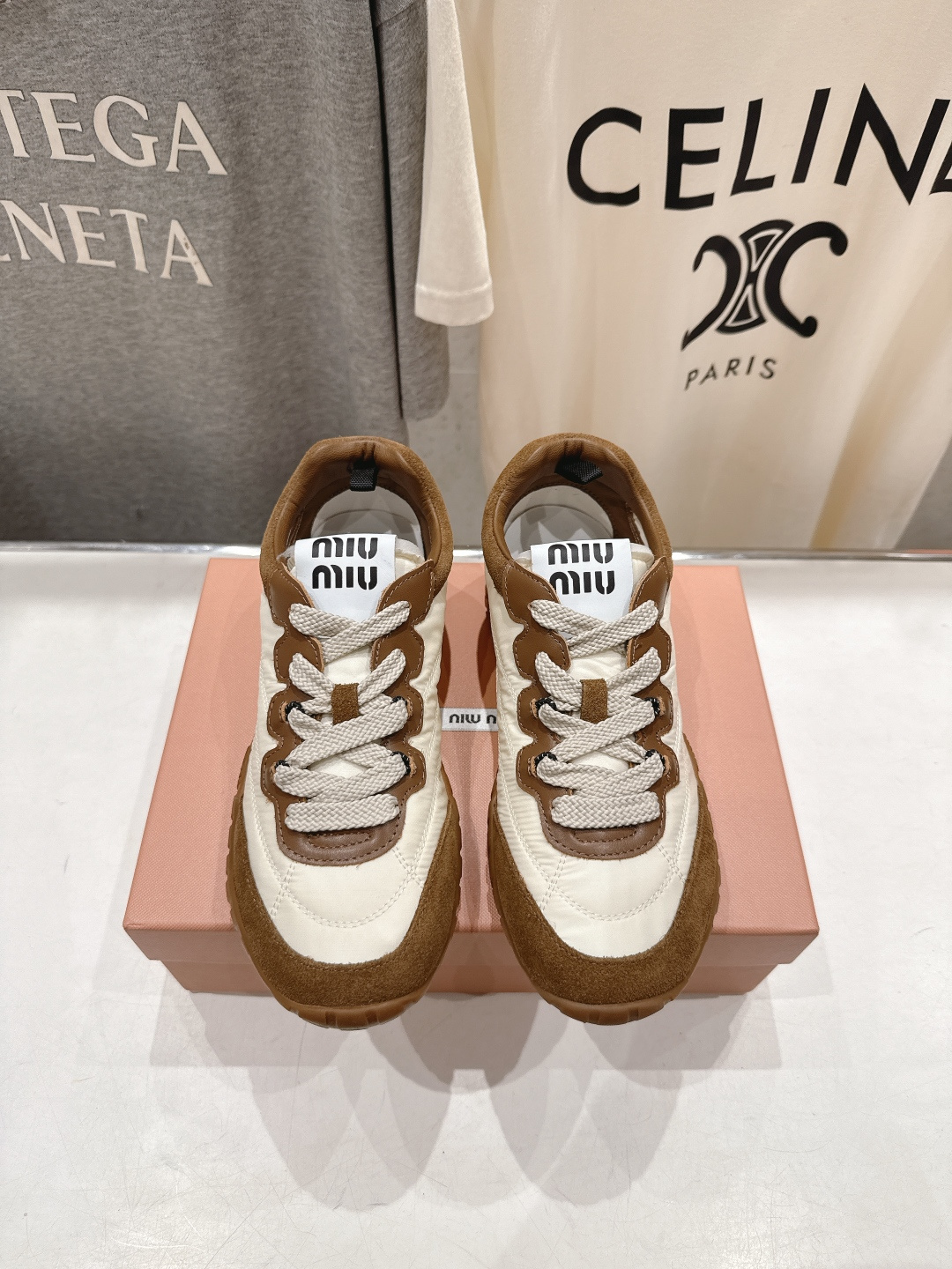 高版本出厂 MiuMiu/缪缪2026ss最新款厚底休闲运动鞋 阿甘鞋德训鞋休闲增高百搭潮鞋，新出的舒适