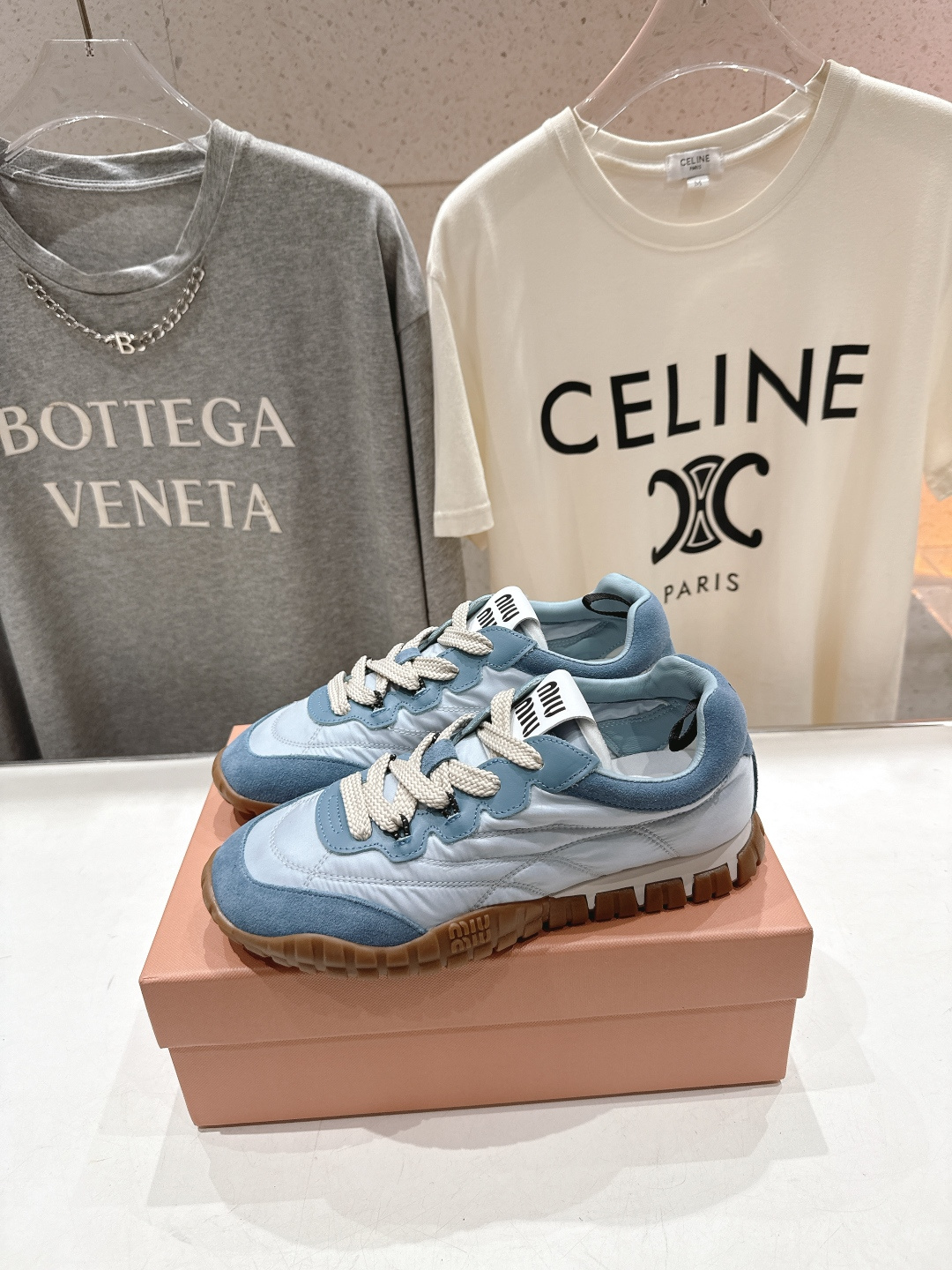 高版本出厂 MiuMiu/缪缪2026ss最新款厚底休闲运动鞋 阿甘鞋德训鞋休闲增高百搭潮鞋，新出的舒适