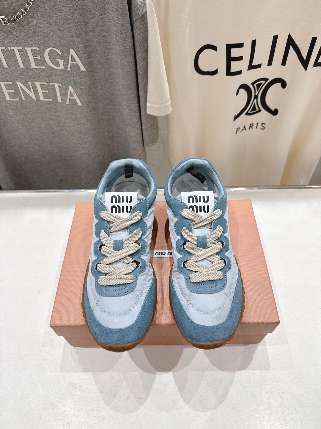 高版本出厂 MiuMiu/缪缪2026ss最新款厚底休闲运动鞋 阿甘鞋德训鞋休闲增高百搭潮鞋，新出的舒适