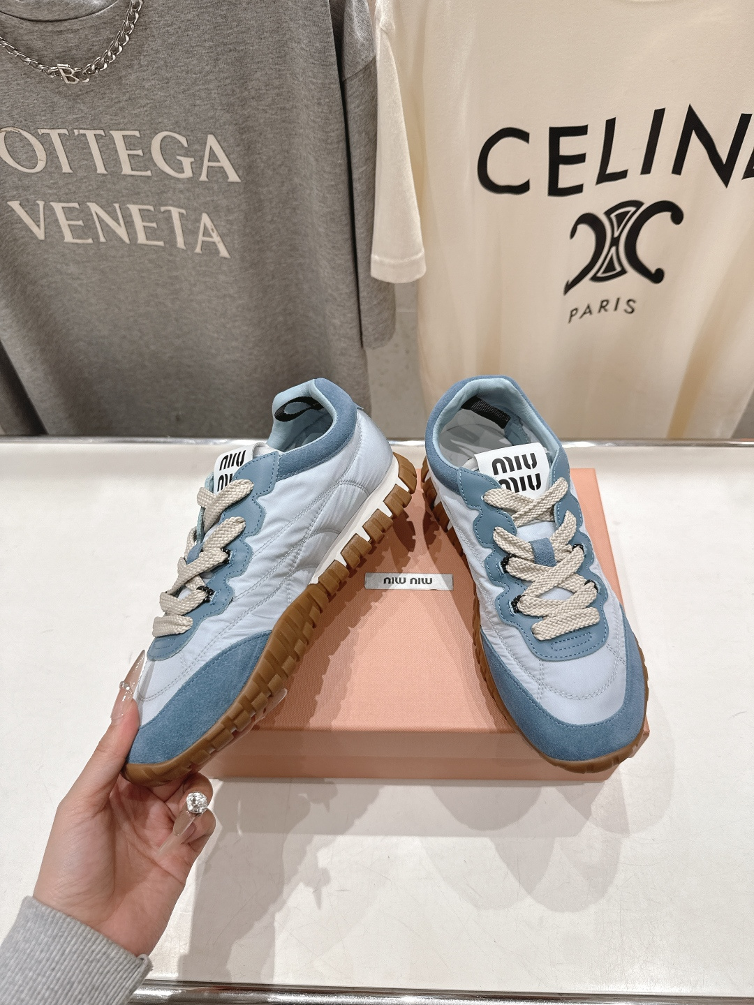 高版本出厂 MiuMiu/缪缪2026ss最新款厚底休闲运动鞋 阿甘鞋德训鞋休闲增高百搭潮鞋，新出的舒适