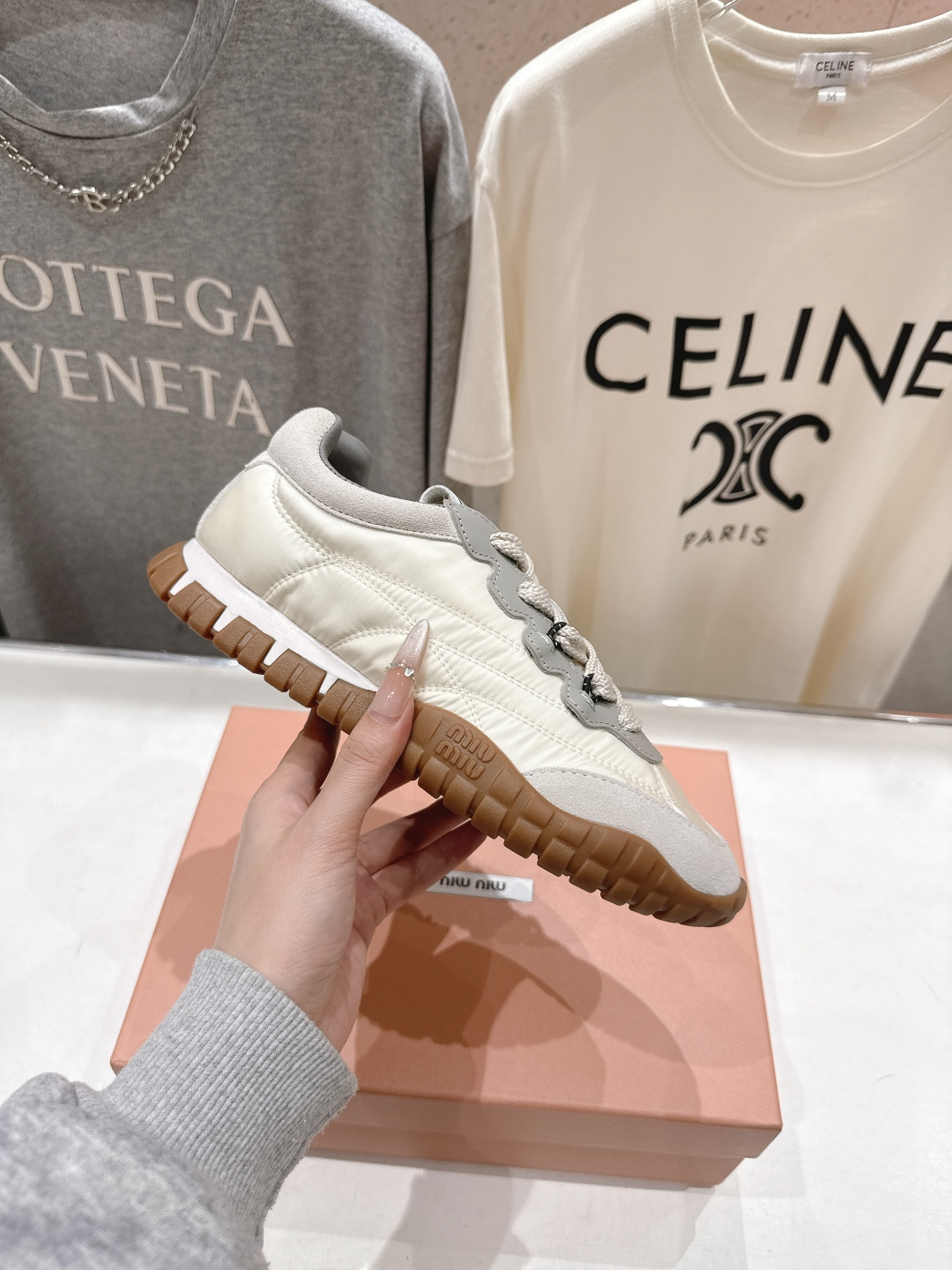 高版本出厂 MiuMiu/缪缪2026ss最新款厚底休闲运动鞋 阿甘鞋德训鞋休闲增高百搭潮鞋，新出的舒适