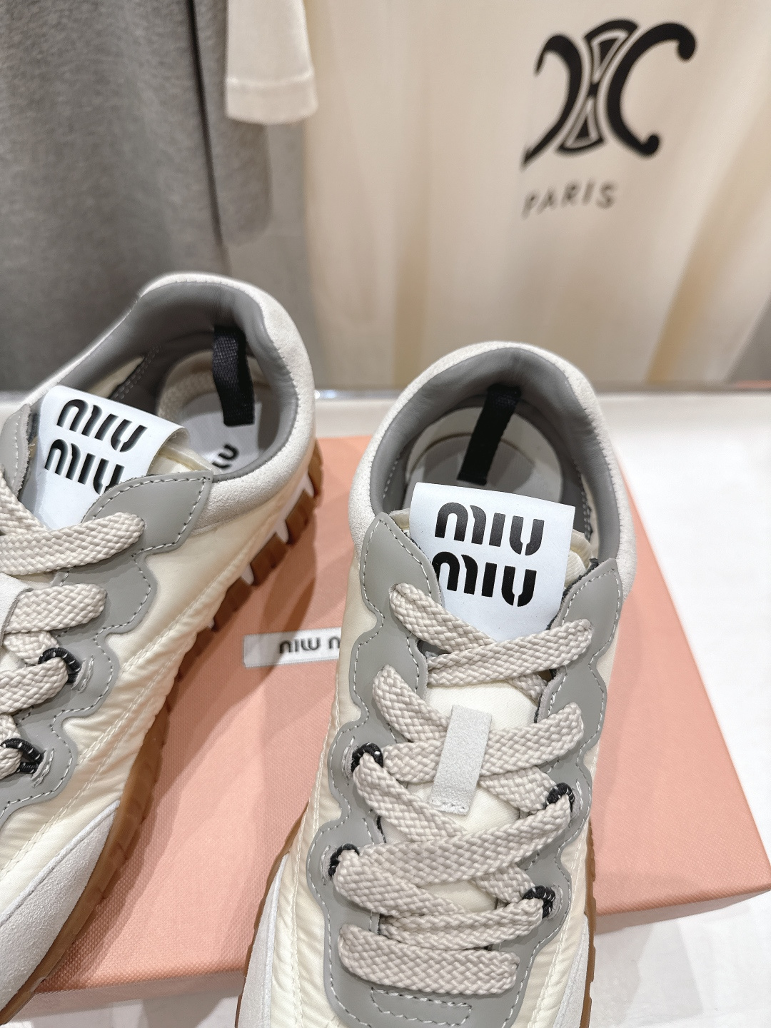 高版本出厂 MiuMiu/缪缪2026ss最新款厚底休闲运动鞋 阿甘鞋德训鞋休闲增高百搭潮鞋，新出的舒适