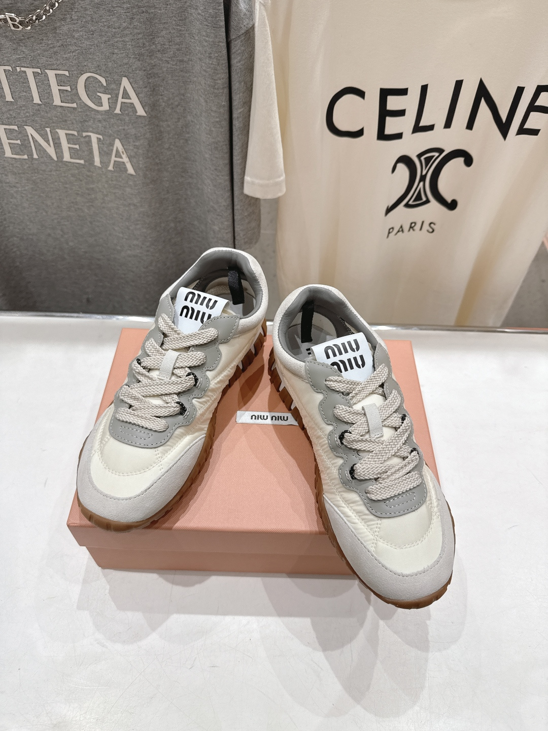 高版本出厂 MiuMiu/缪缪2026ss最新款厚底休闲运动鞋 阿甘鞋德训鞋休闲增高百搭潮鞋，新出的舒适