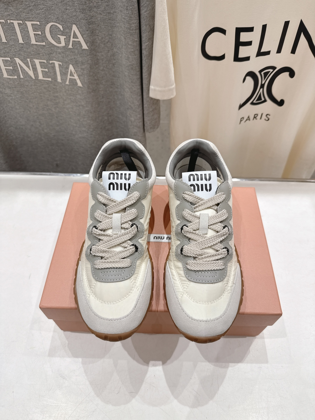 高版本出厂 MiuMiu/缪缪2026ss最新款厚底休闲运动鞋 阿甘鞋德训鞋休闲增高百搭潮鞋，新出的舒适