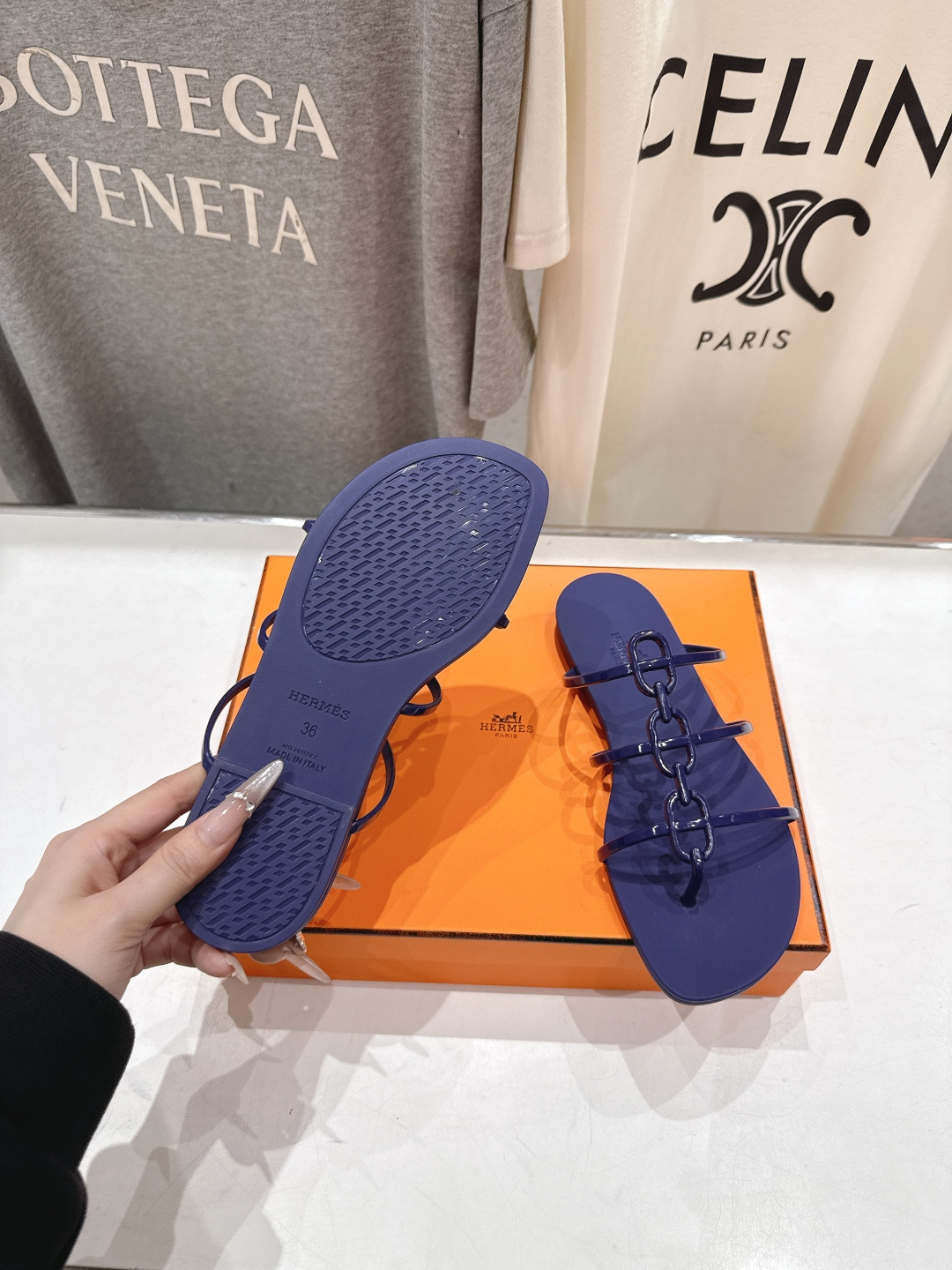 高版本出厂 Hermes/爱马仕F036 H家2026ss夏季新款 Extra度假风平底夹脚沙滩女拖鞋H