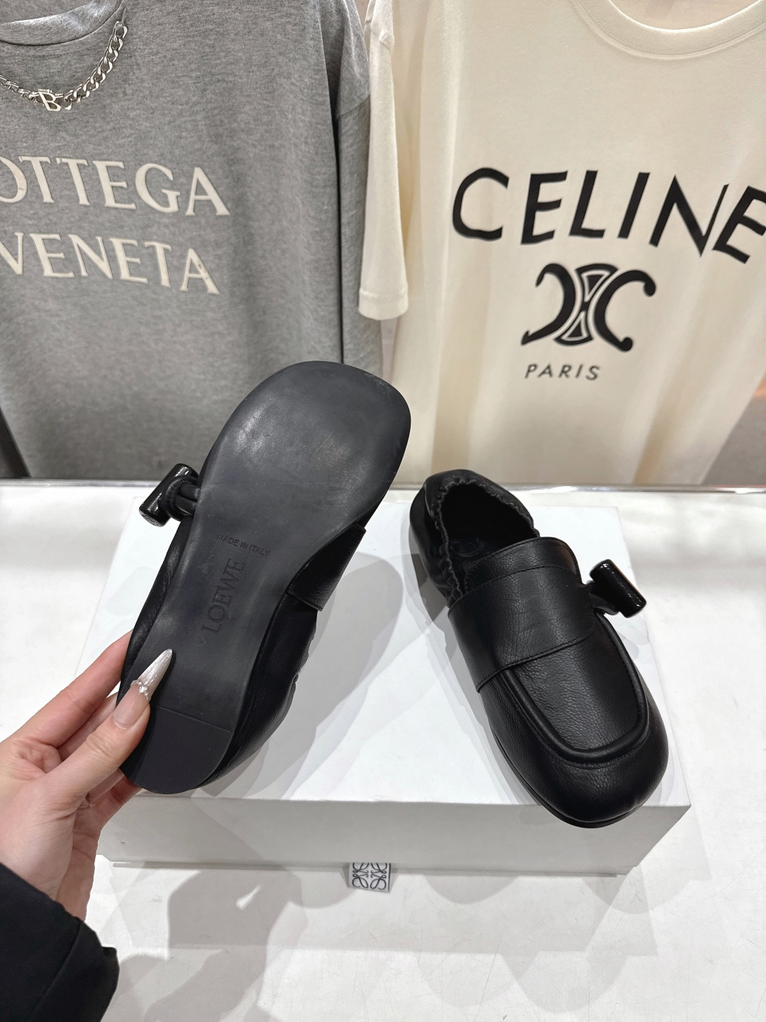 高版本出厂 LOEWE/罗意威F027 26ss春夏新款平底复古乐福鞋一脚蹬懒人鞋休闲鞋原版购入，细节把