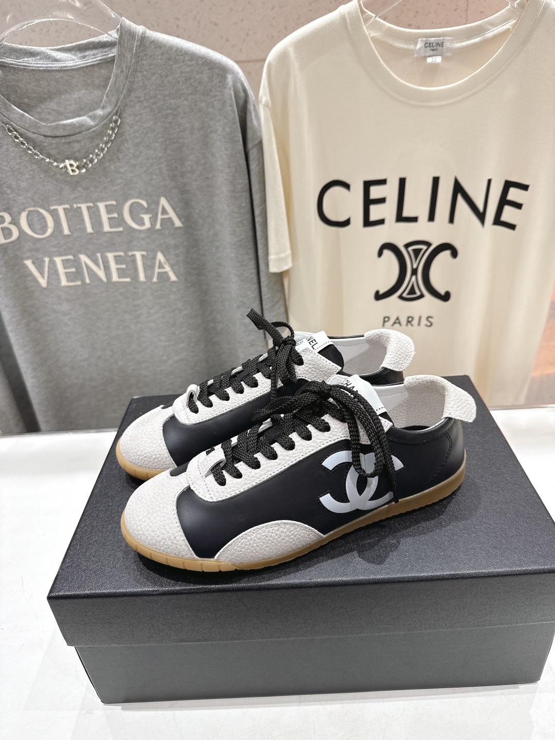 高版本出厂 Chanel*香奈儿 小香F015 2026ss早春新款平底系带熊猫鞋休闲运动鞋饼干鞋阿甘鞋