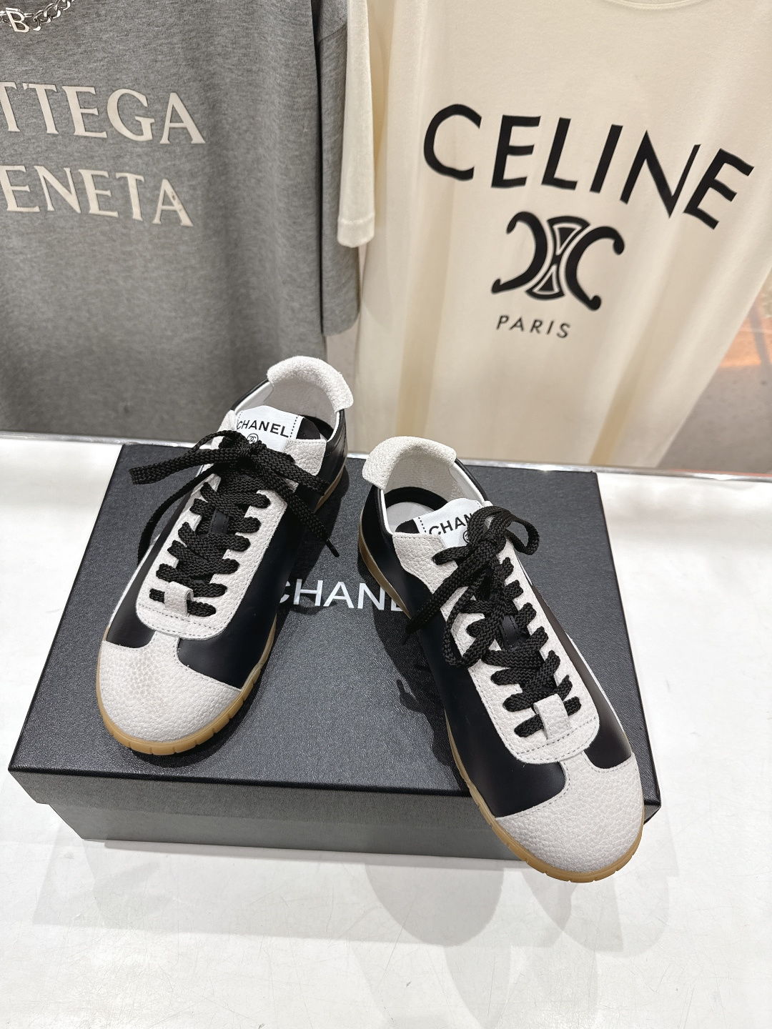 高版本出厂 Chanel*香奈儿 小香F015 2026ss早春新款平底系带熊猫鞋休闲运动鞋饼干鞋阿甘鞋