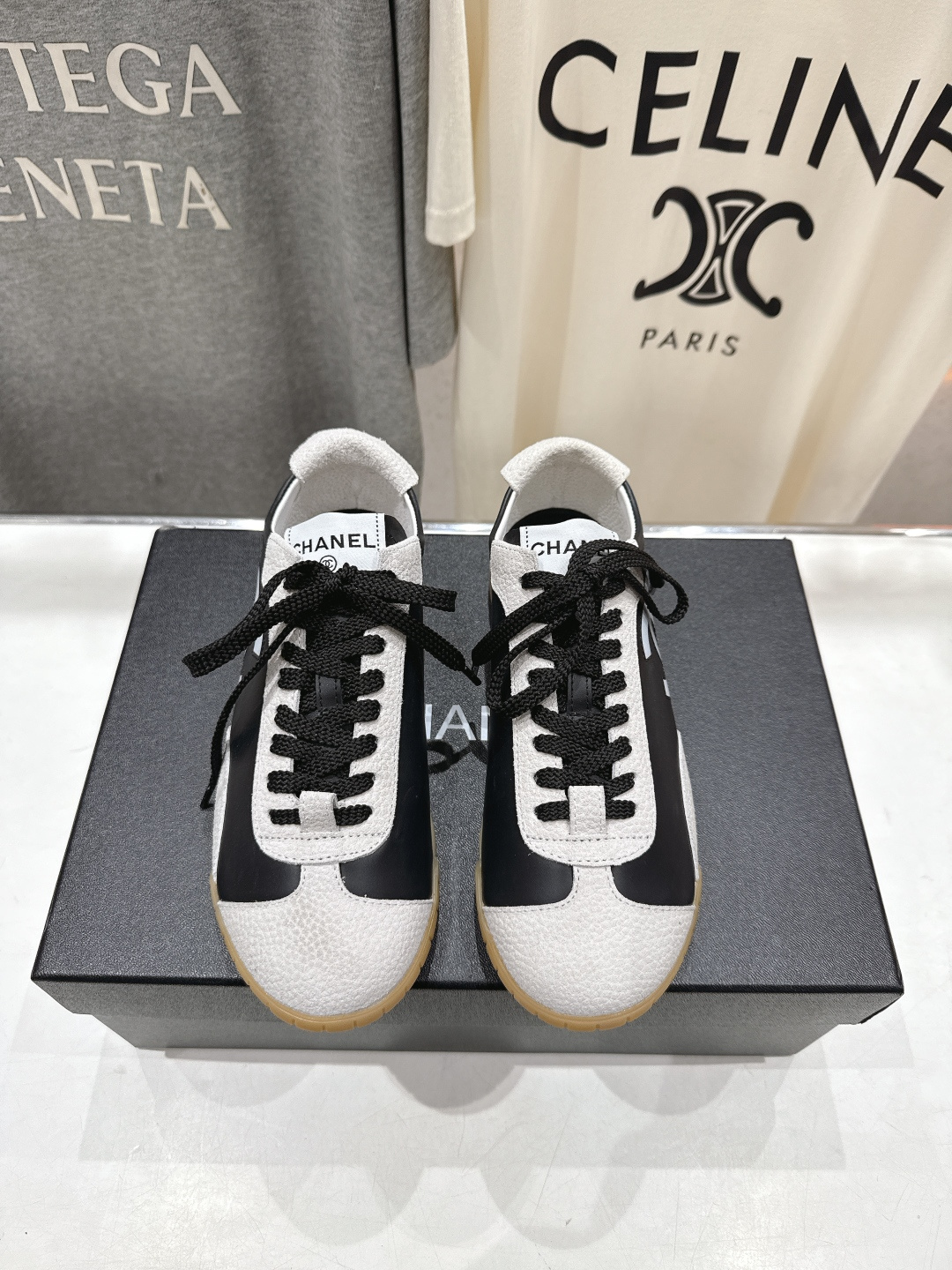 高版本出厂 Chanel*香奈儿 小香F015 2026ss早春新款平底系带熊猫鞋休闲运动鞋饼干鞋阿甘鞋