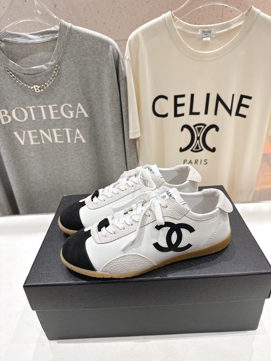 高版本出厂 Chanel*香奈儿 小香F015 2026ss早春新款平底系带熊猫鞋休闲运动鞋饼干鞋阿甘鞋