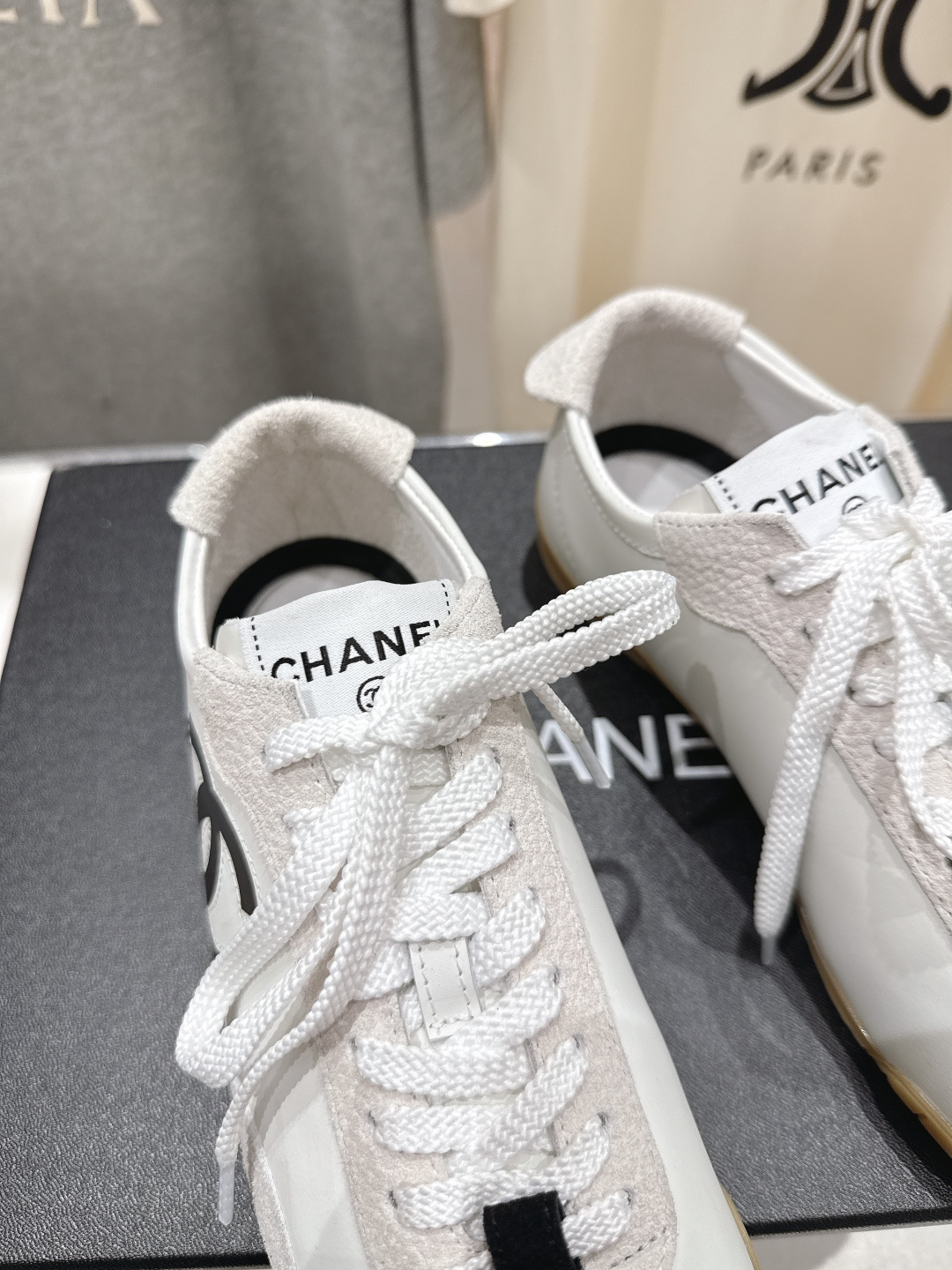 高版本出厂 Chanel*香奈儿 小香F015 2026ss早春新款平底系带熊猫鞋休闲运动鞋饼干鞋阿甘鞋