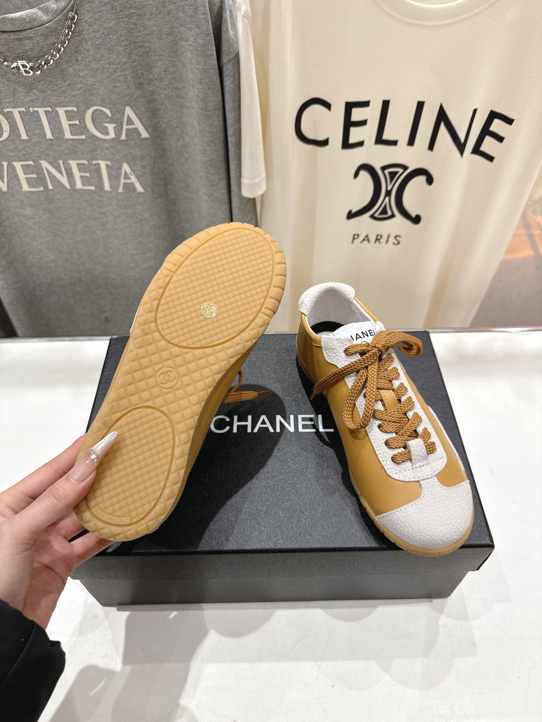 高版本出厂 Chanel*香奈儿 小香F015 2026ss早春新款平底系带熊猫鞋休闲运动鞋饼干鞋阿甘鞋