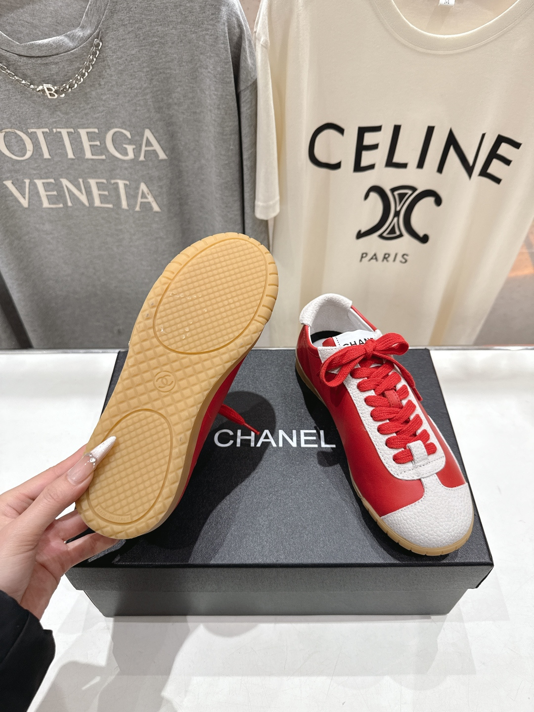 高版本出厂 Chanel*香奈儿 小香F015 2026ss早春新款平底系带熊猫鞋休闲运动鞋饼干鞋阿甘鞋
