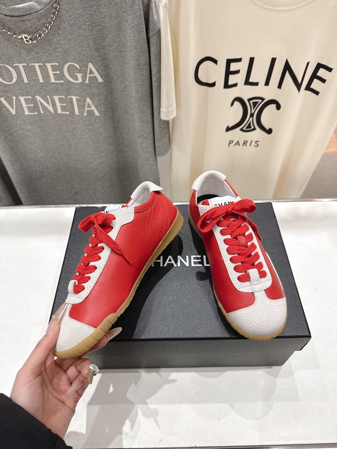 高版本出厂 Chanel*香奈儿 小香F015 2026ss早春新款平底系带熊猫鞋休闲运动鞋饼干鞋阿甘鞋