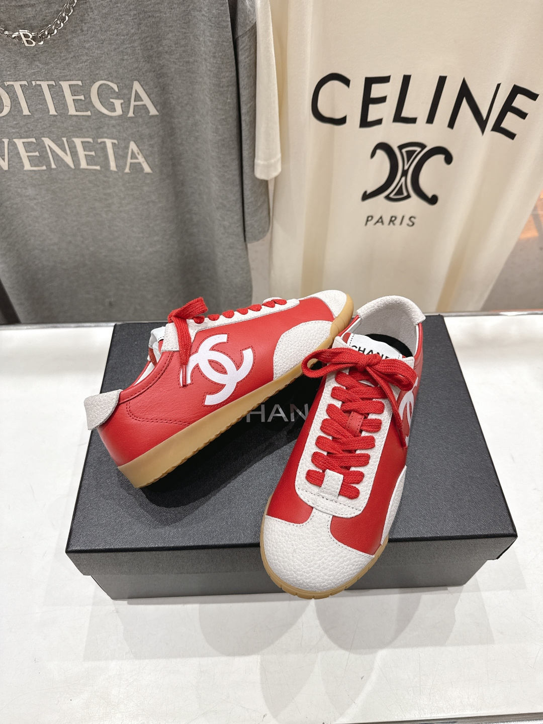 高版本出厂 Chanel*香奈儿 小香F015 2026ss早春新款平底系带熊猫鞋休闲运动鞋饼干鞋阿甘鞋