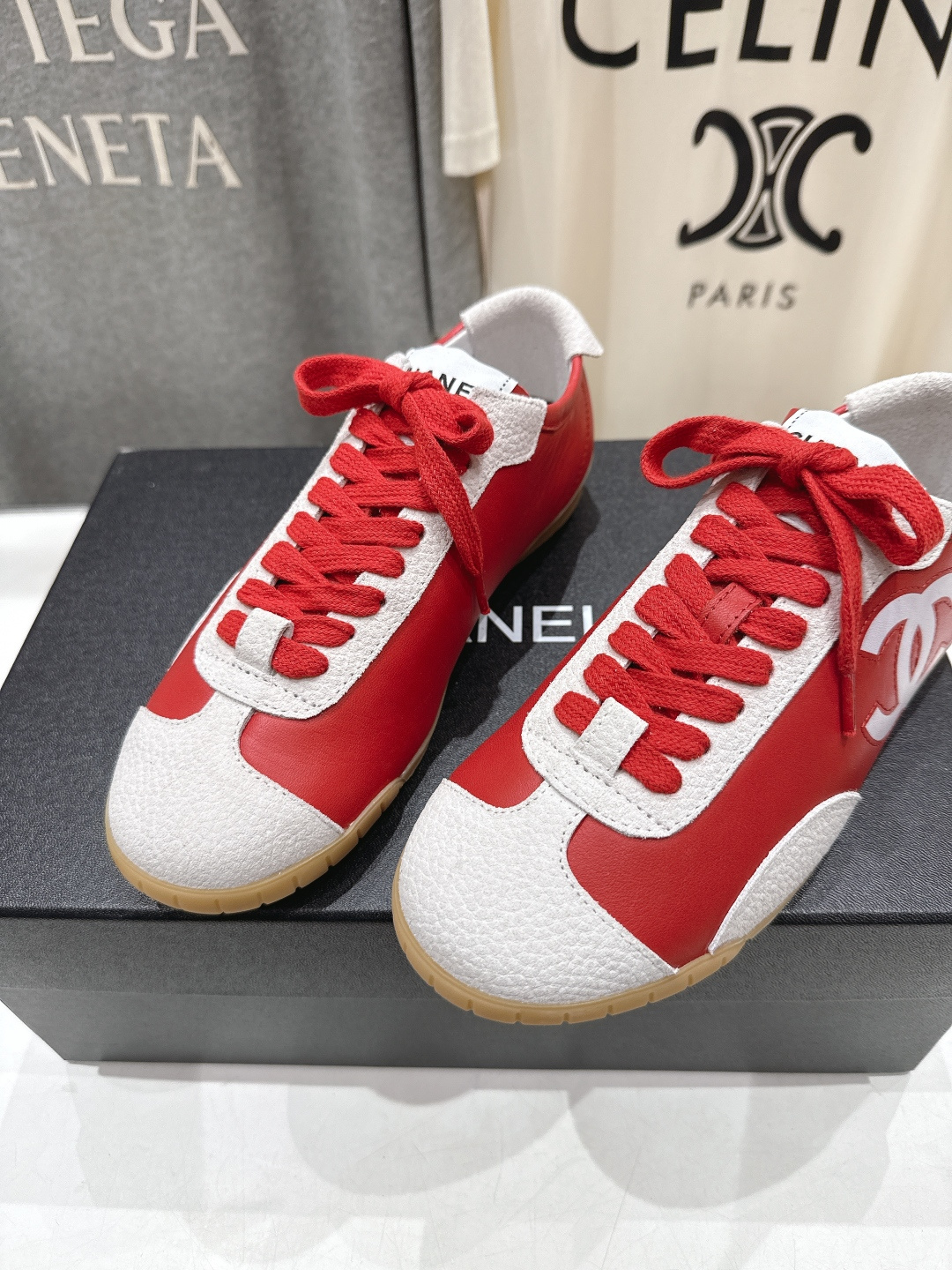 高版本出厂 Chanel*香奈儿 小香F015 2026ss早春新款平底系带熊猫鞋休闲运动鞋饼干鞋阿甘鞋