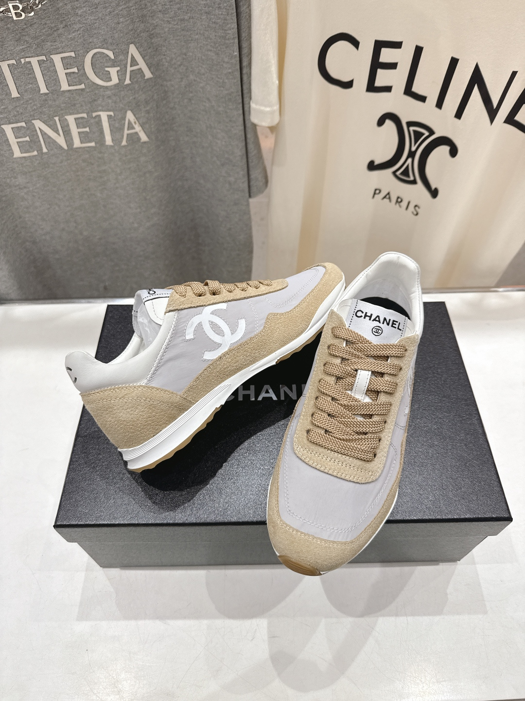 高版本出厂 Chanel*香奈儿 小香F027 2026ss早春新款平底系带熊猫鞋休闲运动鞋饼干鞋阿甘鞋