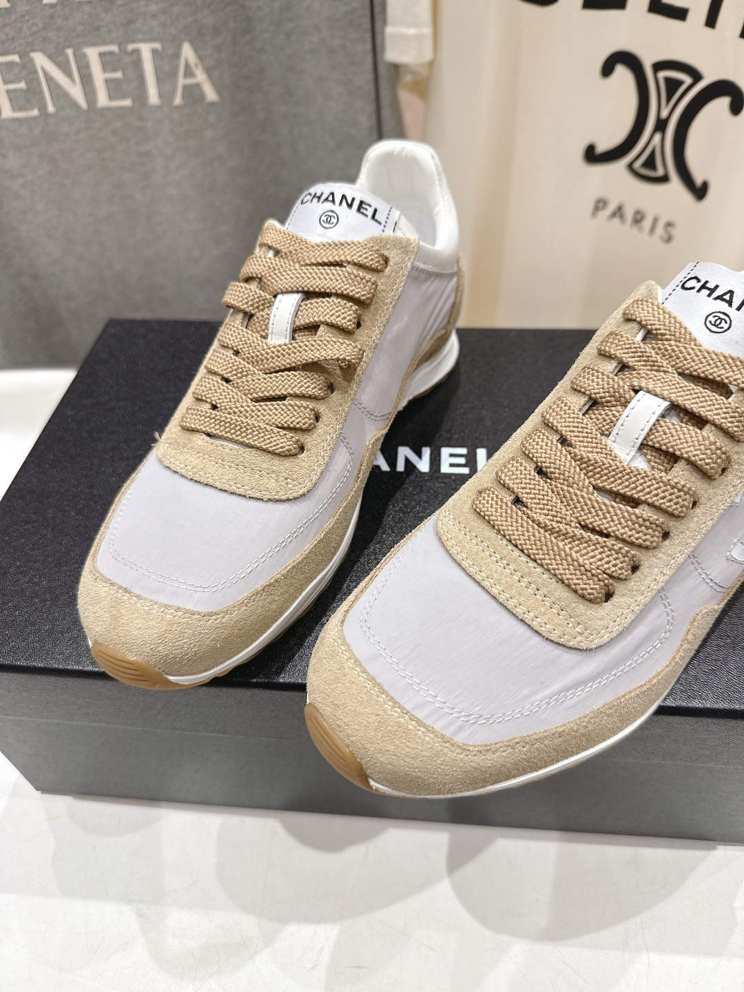 高版本出厂 Chanel*香奈儿 小香F027 2026ss早春新款平底系带熊猫鞋休闲运动鞋饼干鞋阿甘鞋