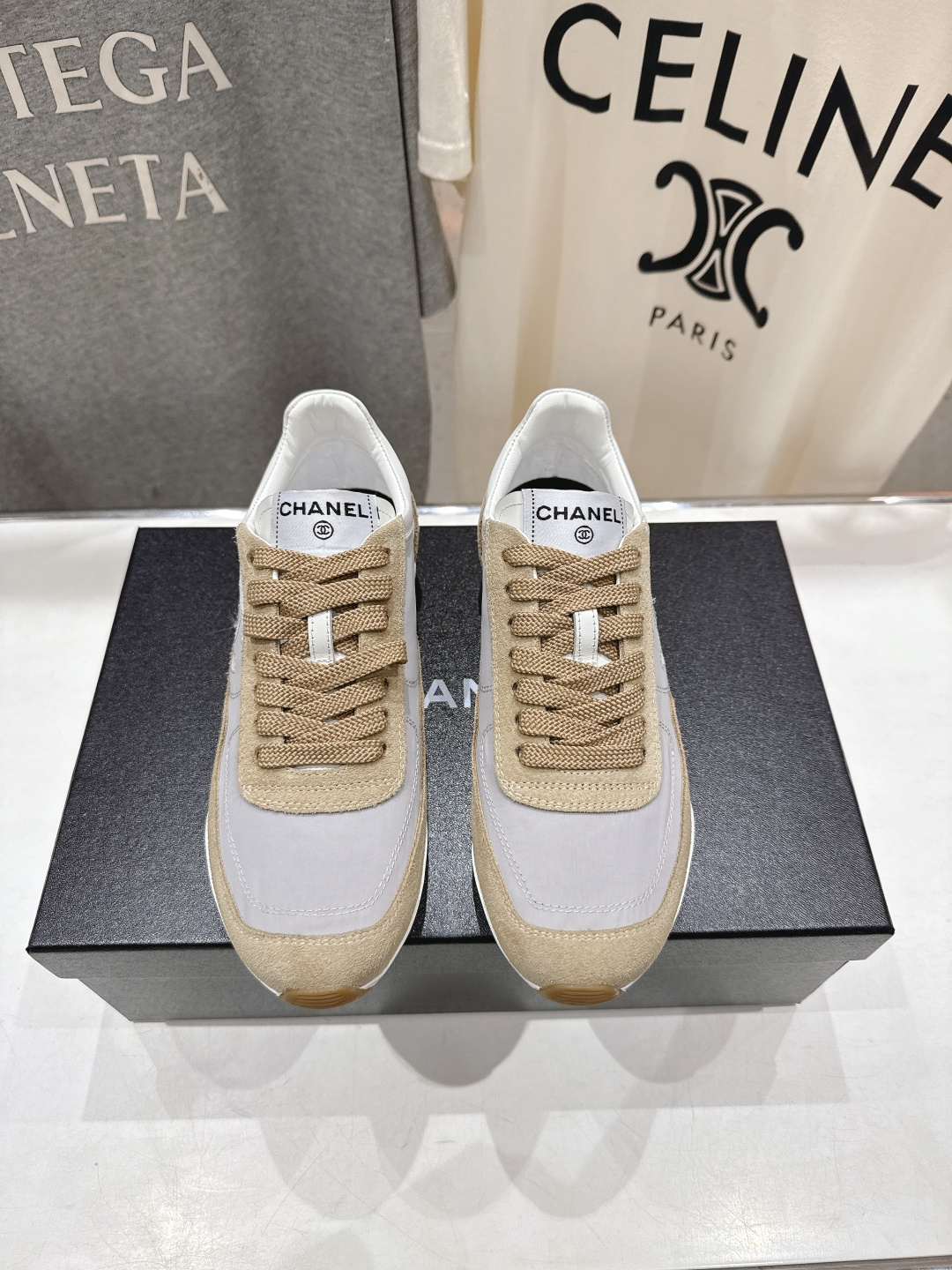 高版本出厂 Chanel*香奈儿 小香F027 2026ss早春新款平底系带熊猫鞋休闲运动鞋饼干鞋阿甘鞋