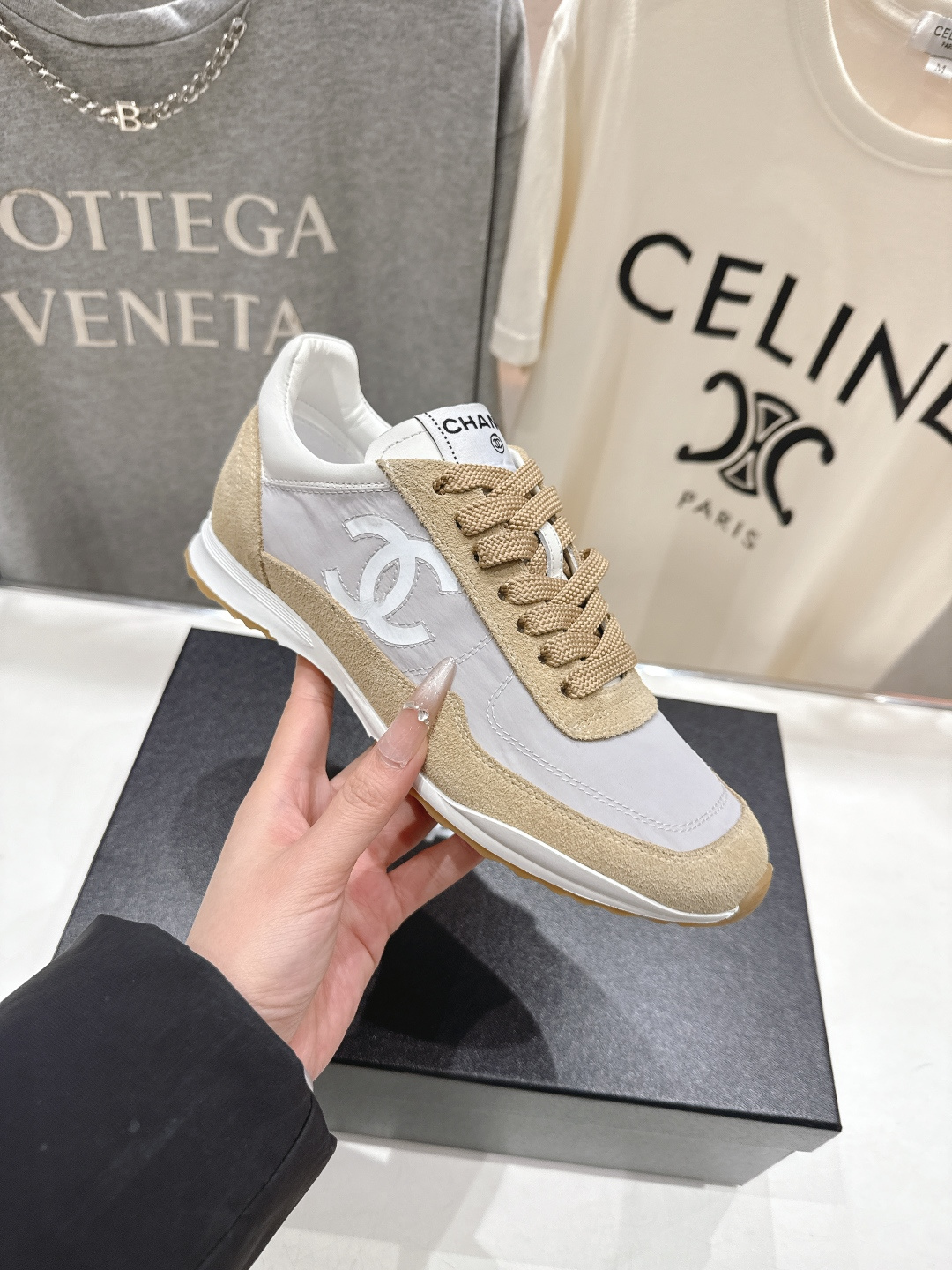 高版本出厂 Chanel*香奈儿 小香F027 2026ss早春新款平底系带熊猫鞋休闲运动鞋饼干鞋阿甘鞋