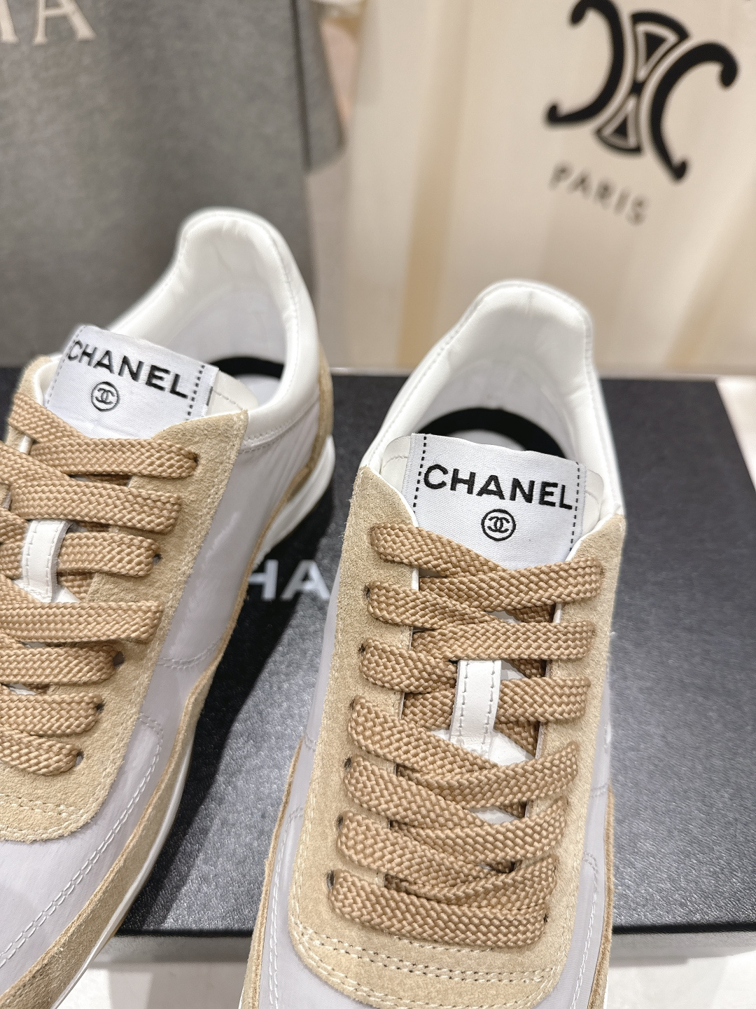 高版本出厂 Chanel*香奈儿 小香F027 2026ss早春新款平底系带熊猫鞋休闲运动鞋饼干鞋阿甘鞋