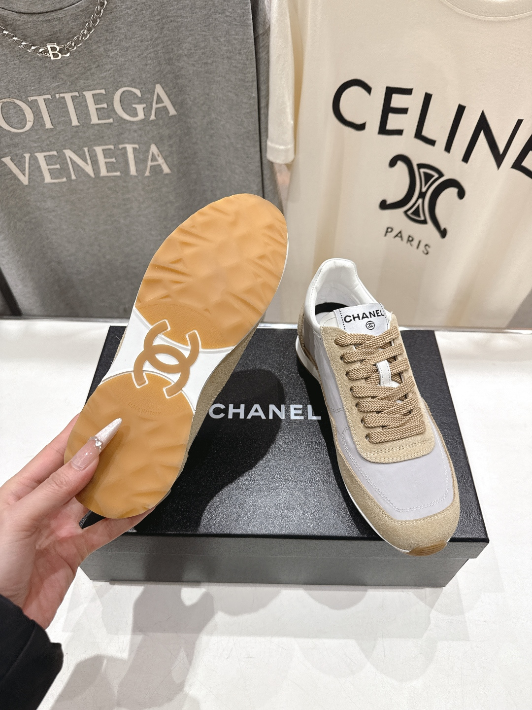 高版本出厂 Chanel*香奈儿 小香F027 2026ss早春新款平底系带熊猫鞋休闲运动鞋饼干鞋阿甘鞋