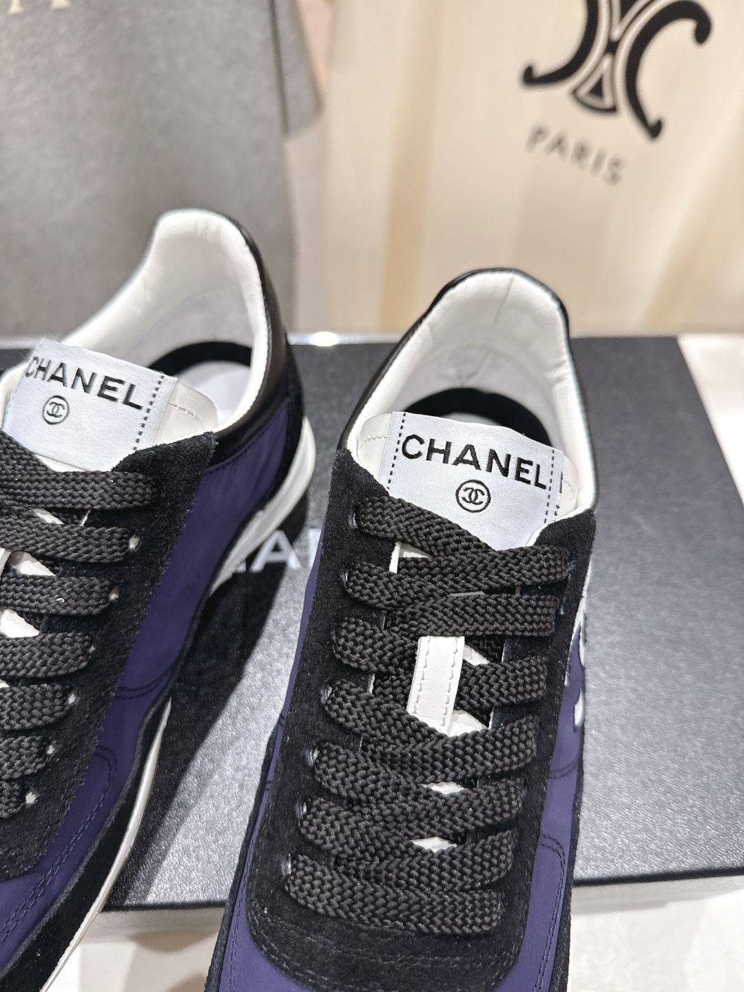 高版本出厂 Chanel*香奈儿 小香F027 2026ss早春新款平底系带熊猫鞋休闲运动鞋饼干鞋阿甘鞋