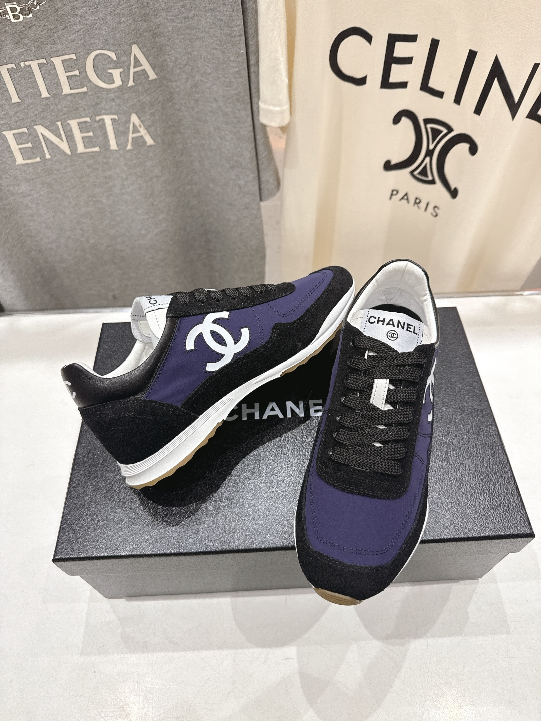 高版本出厂 Chanel*香奈儿 小香F027 2026ss早春新款平底系带熊猫鞋休闲运动鞋饼干鞋阿甘鞋