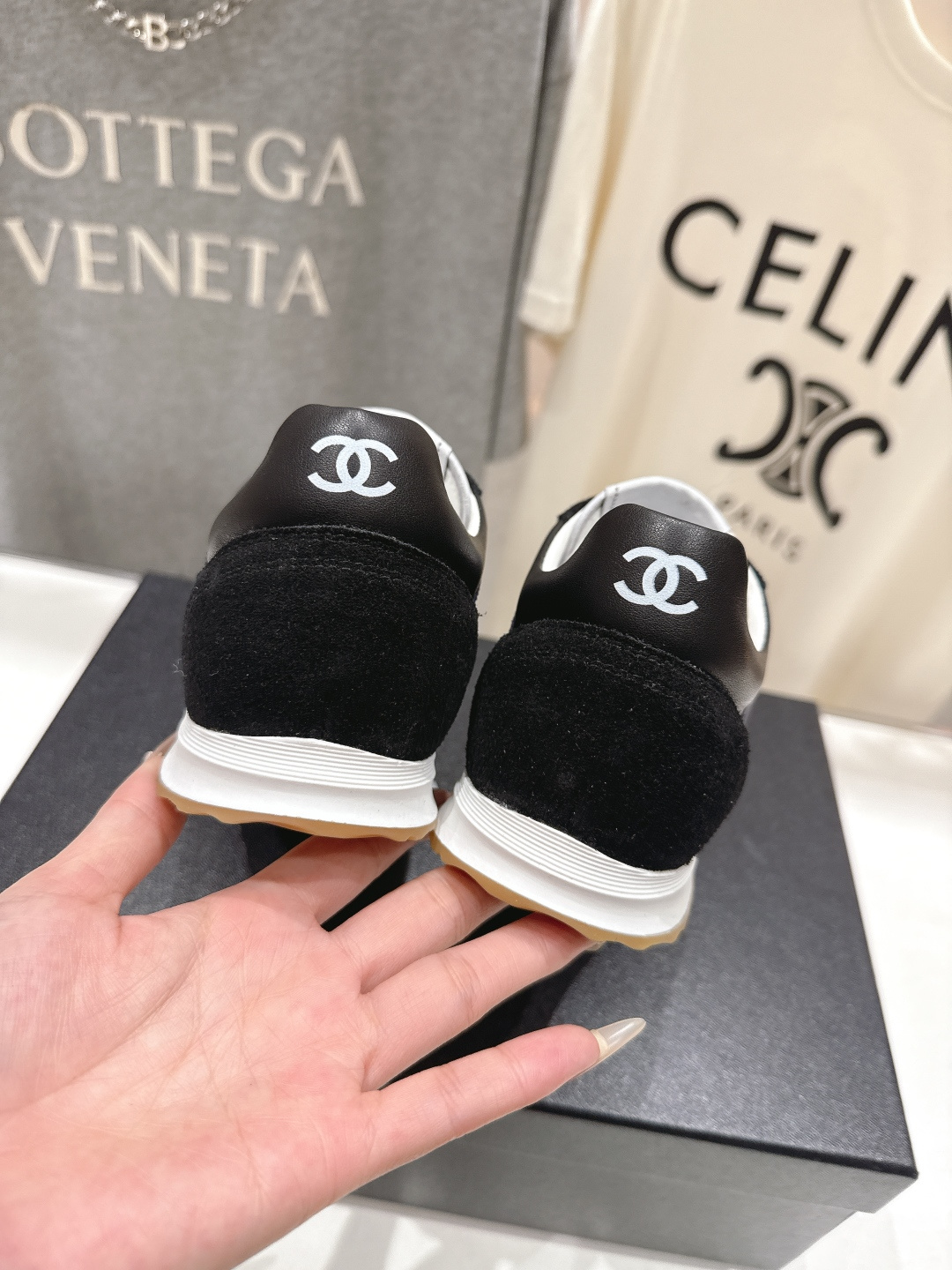 高版本出厂 Chanel*香奈儿 小香F027 2026ss早春新款平底系带熊猫鞋休闲运动鞋饼干鞋阿甘鞋