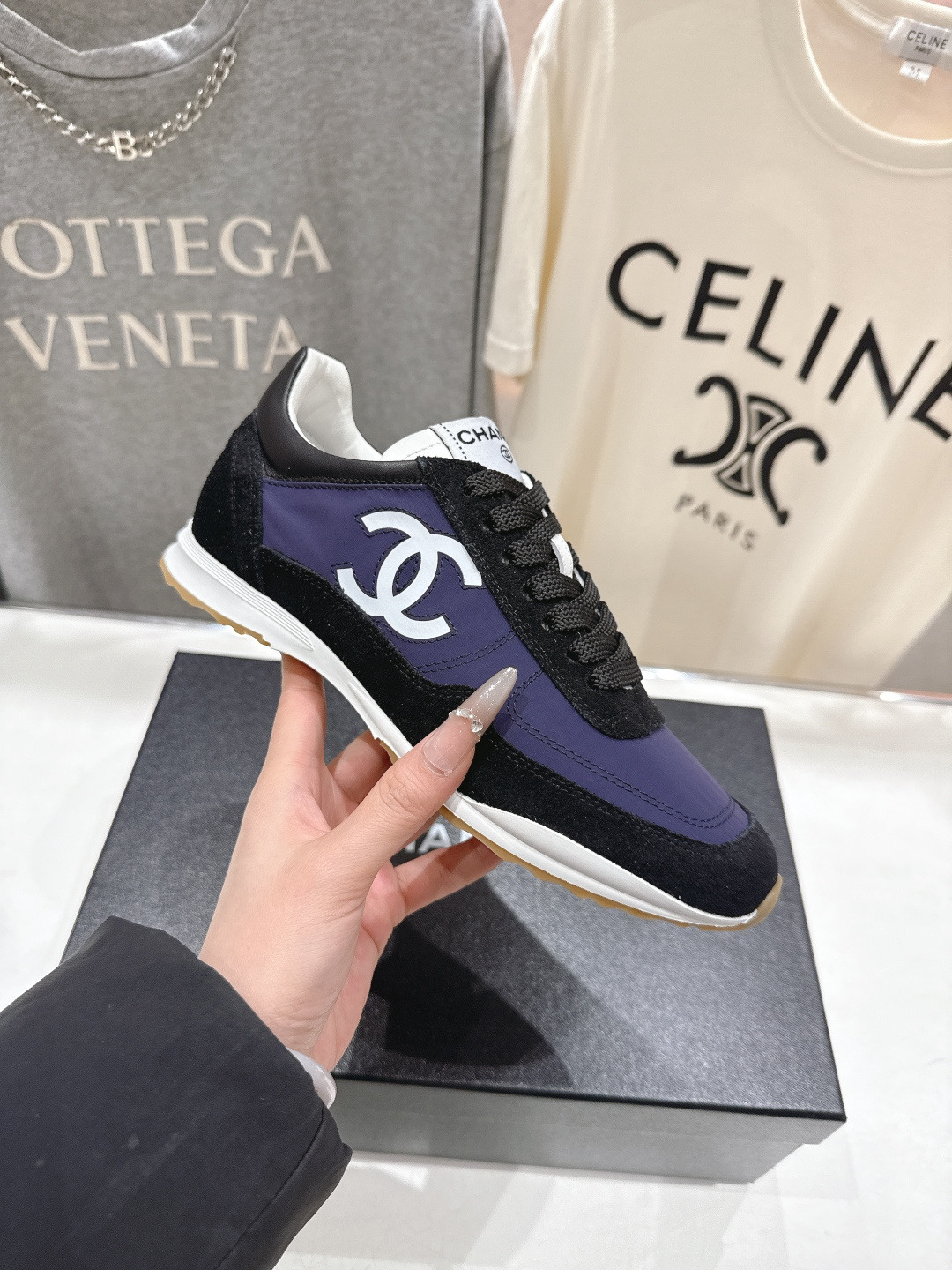 高版本出厂 Chanel*香奈儿 小香F027 2026ss早春新款平底系带熊猫鞋休闲运动鞋饼干鞋阿甘鞋