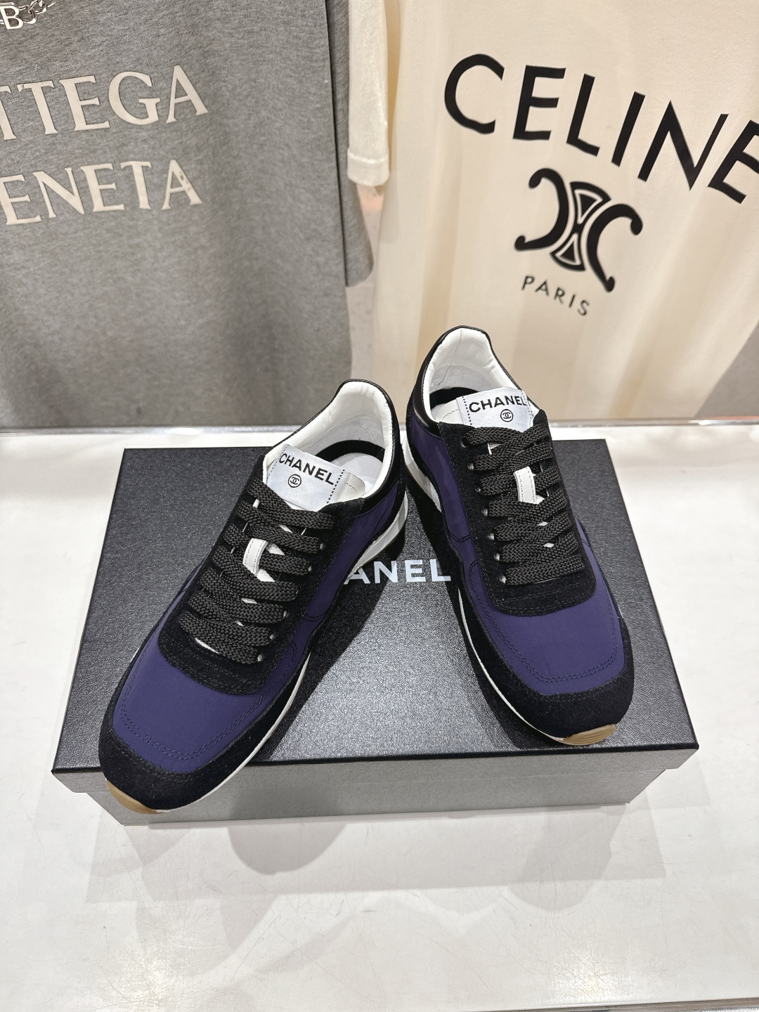 高版本出厂 Chanel*香奈儿 小香F027 2026ss早春新款平底系带熊猫鞋休闲运动鞋饼干鞋阿甘鞋