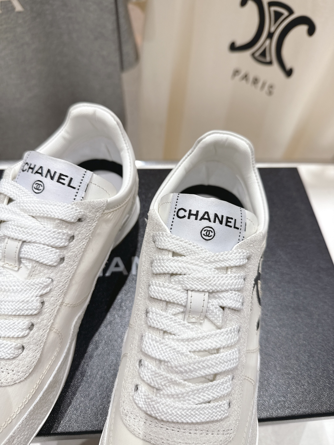 高版本出厂 Chanel*香奈儿 小香F027 2026ss早春新款平底系带熊猫鞋休闲运动鞋饼干鞋阿甘鞋