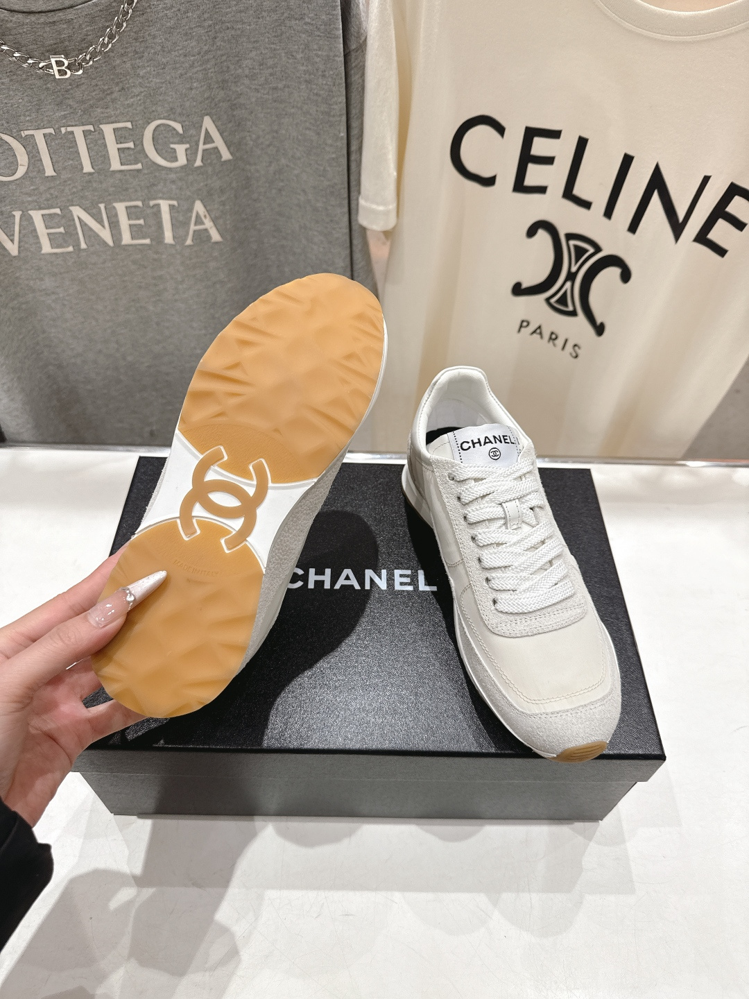 高版本出厂 Chanel*香奈儿 小香F027 2026ss早春新款平底系带熊猫鞋休闲运动鞋饼干鞋阿甘鞋