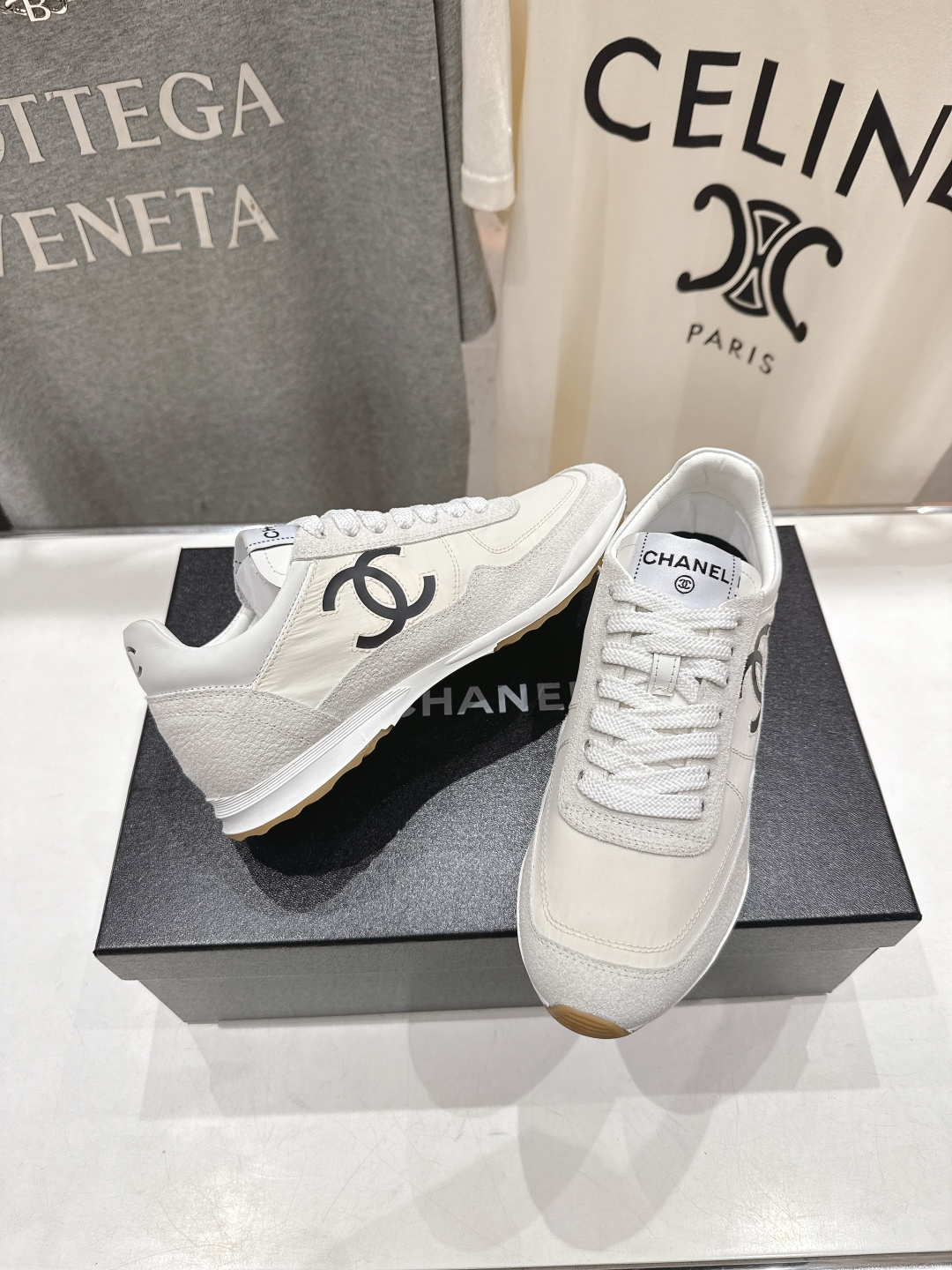 高版本出厂 Chanel*香奈儿 小香F027 2026ss早春新款平底系带熊猫鞋休闲运动鞋饼干鞋阿甘鞋