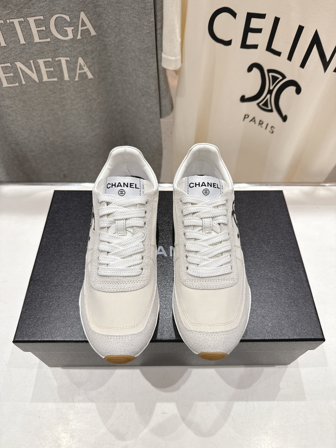 高版本出厂 Chanel*香奈儿 小香F027 2026ss早春新款平底系带熊猫鞋休闲运动鞋饼干鞋阿甘鞋