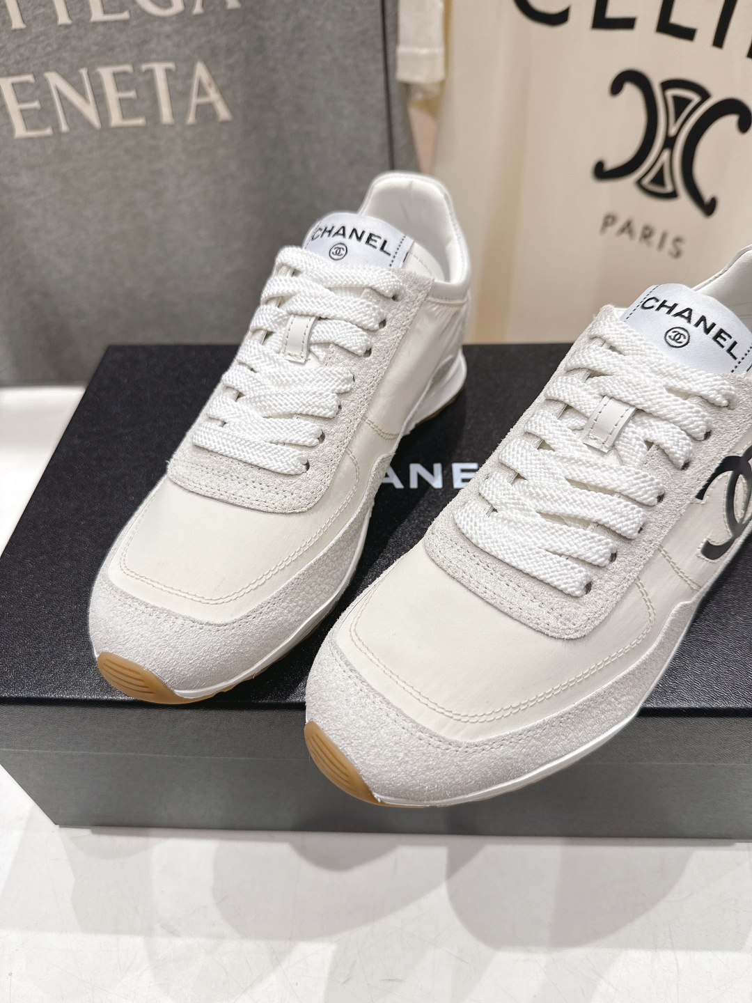 高版本出厂 Chanel*香奈儿 小香F027 2026ss早春新款平底系带熊猫鞋休闲运动鞋饼干鞋阿甘鞋