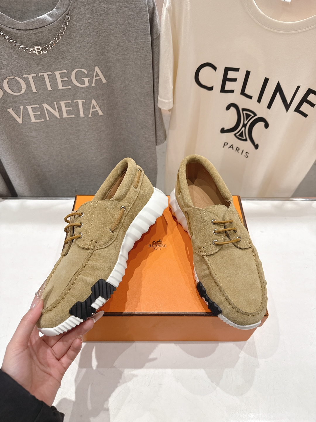 高版本出厂 男码+10 Hermes/爱马仕H家F056 26ss新款情侣运动休闲鞋跑步鞋～市场顶级版本