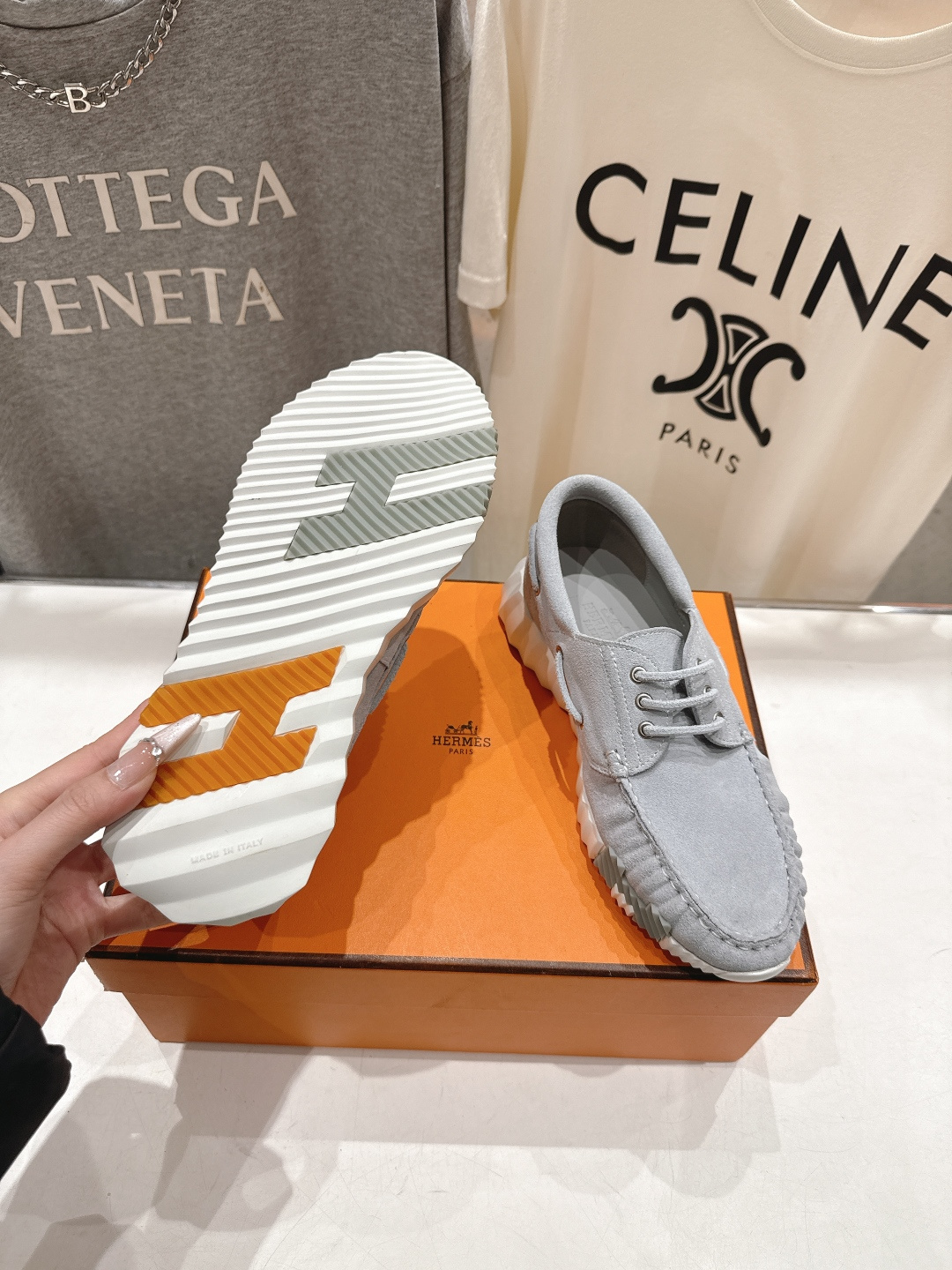 高版本出厂 男码+10 Hermes/爱马仕H家F056 26ss新款情侣运动休闲鞋跑步鞋～市场顶级版本