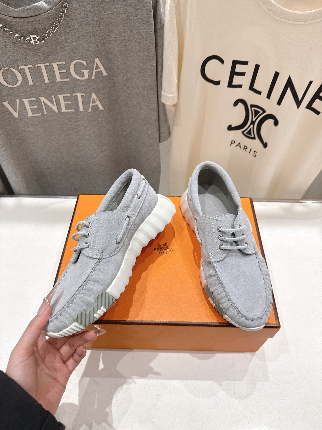 高版本出厂 男码+10 Hermes/爱马仕H家F056 26ss新款情侣运动休闲鞋跑步鞋～市场顶级版本