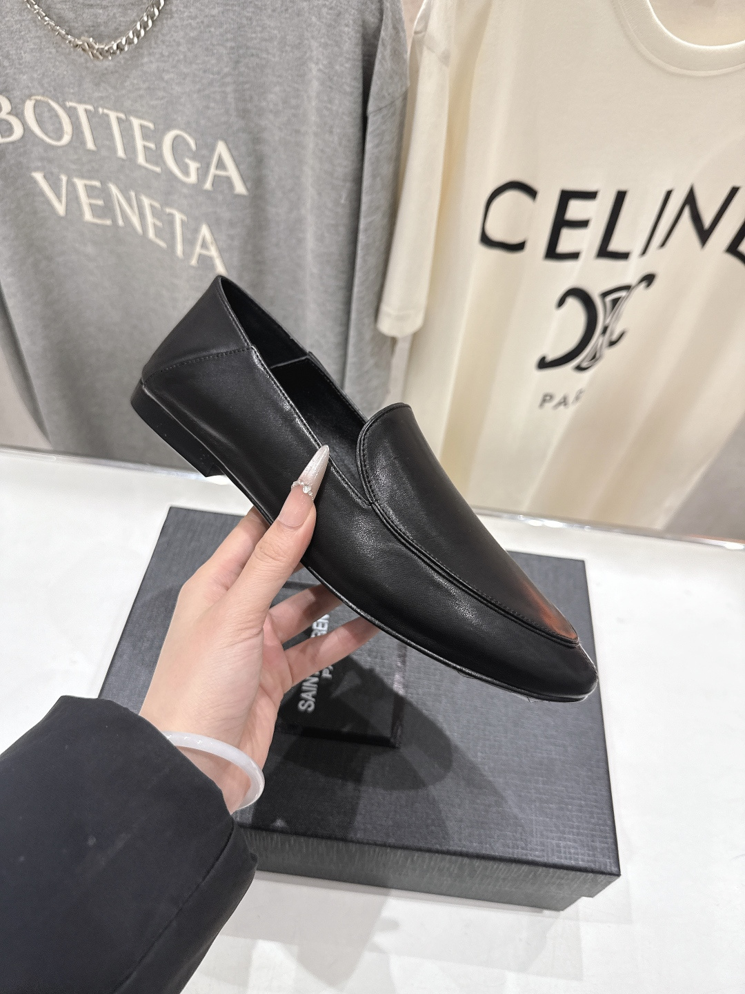 高版本出厂 SAINT LAURENT/圣罗兰YSL 26ss爆款平底玛丽珍踩跟一脚蹬乐福鞋，2026全