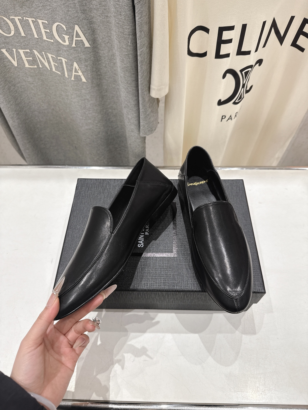 高版本出厂 SAINT LAURENT/圣罗兰YSL 26ss爆款平底玛丽珍踩跟一脚蹬乐福鞋，2026全