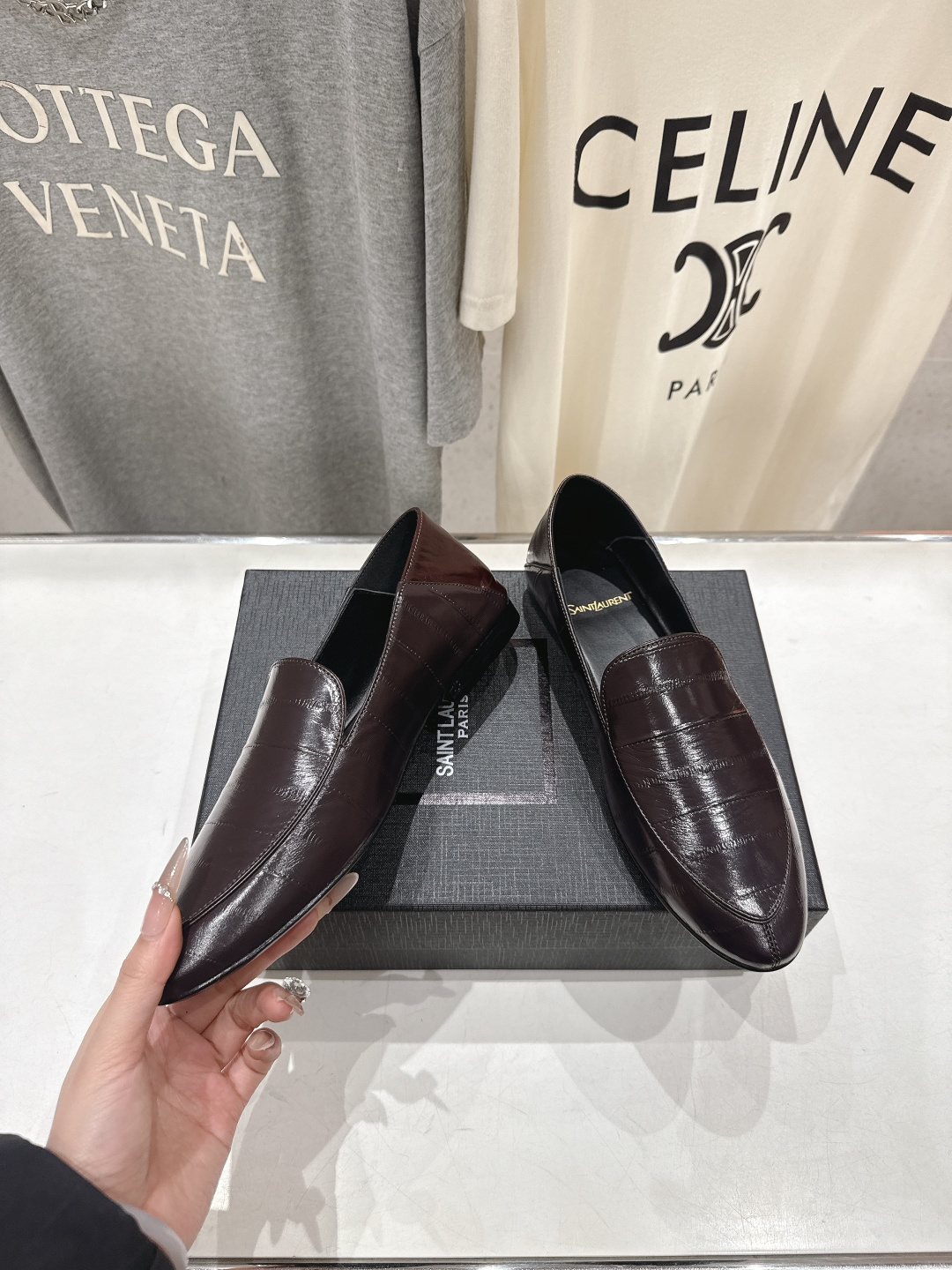 高版本出厂 SAINT LAURENT/圣罗兰YSL 26ss爆款平底玛丽珍踩跟一脚蹬乐福鞋，2026全