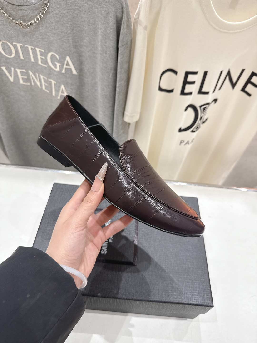 高版本出厂 SAINT LAURENT/圣罗兰YSL 26ss爆款平底玛丽珍踩跟一脚蹬乐福鞋，2026全